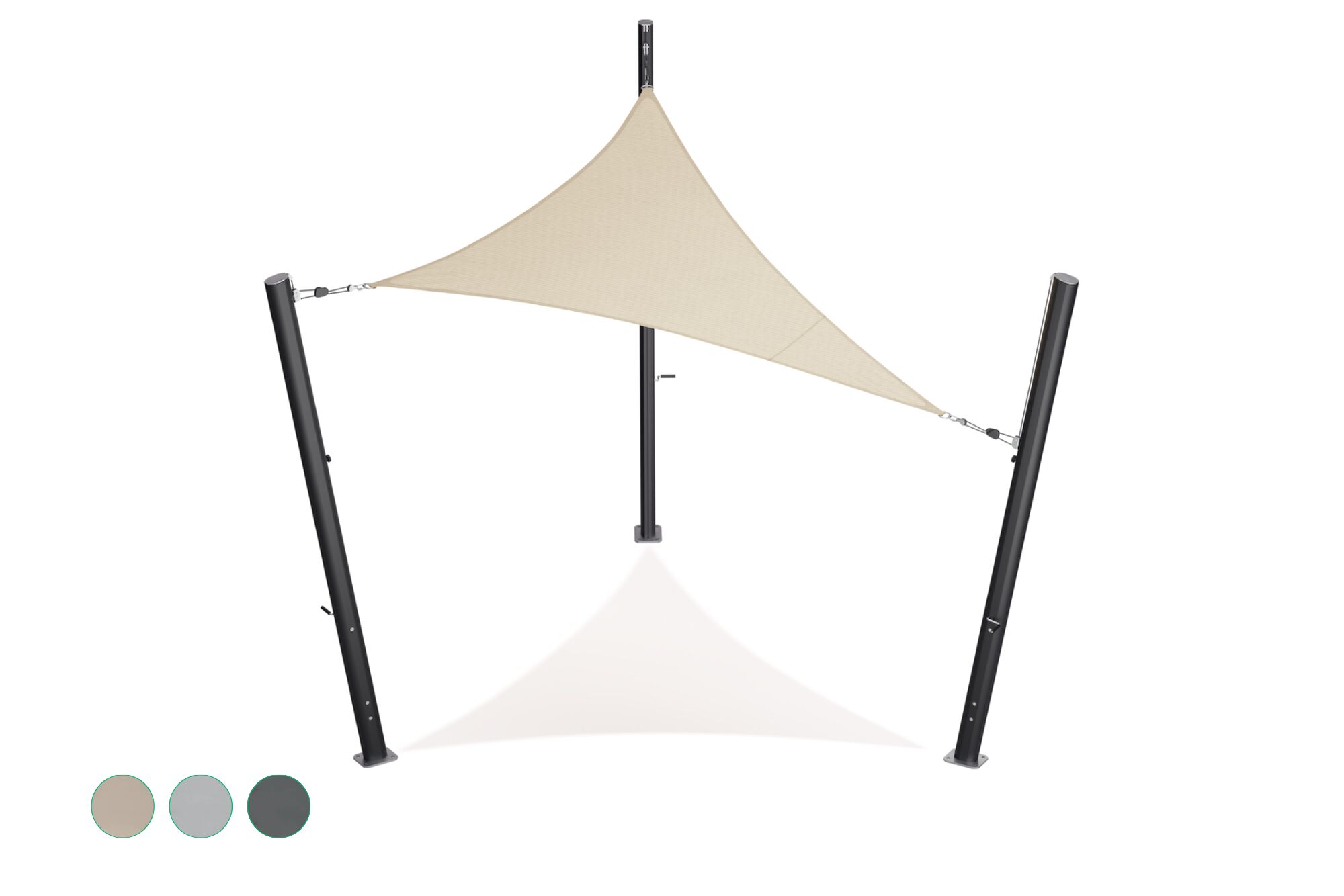 Schaduwdoek - driehoek - 3 x 3 x 3 m - Waterdicht - Olefin - Desert Sand