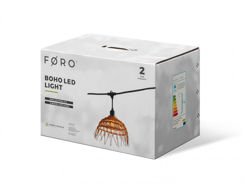 Serenity Light Bamboelampen Lichtsnoer Buiten - 7 Lampen 6 Meter - Warm Wit