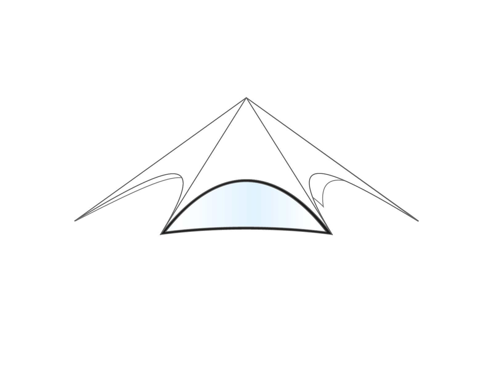 Paroi latérale pour tente étoile StellarLite - Fenêtre - 14m diameter - Polyester Noir