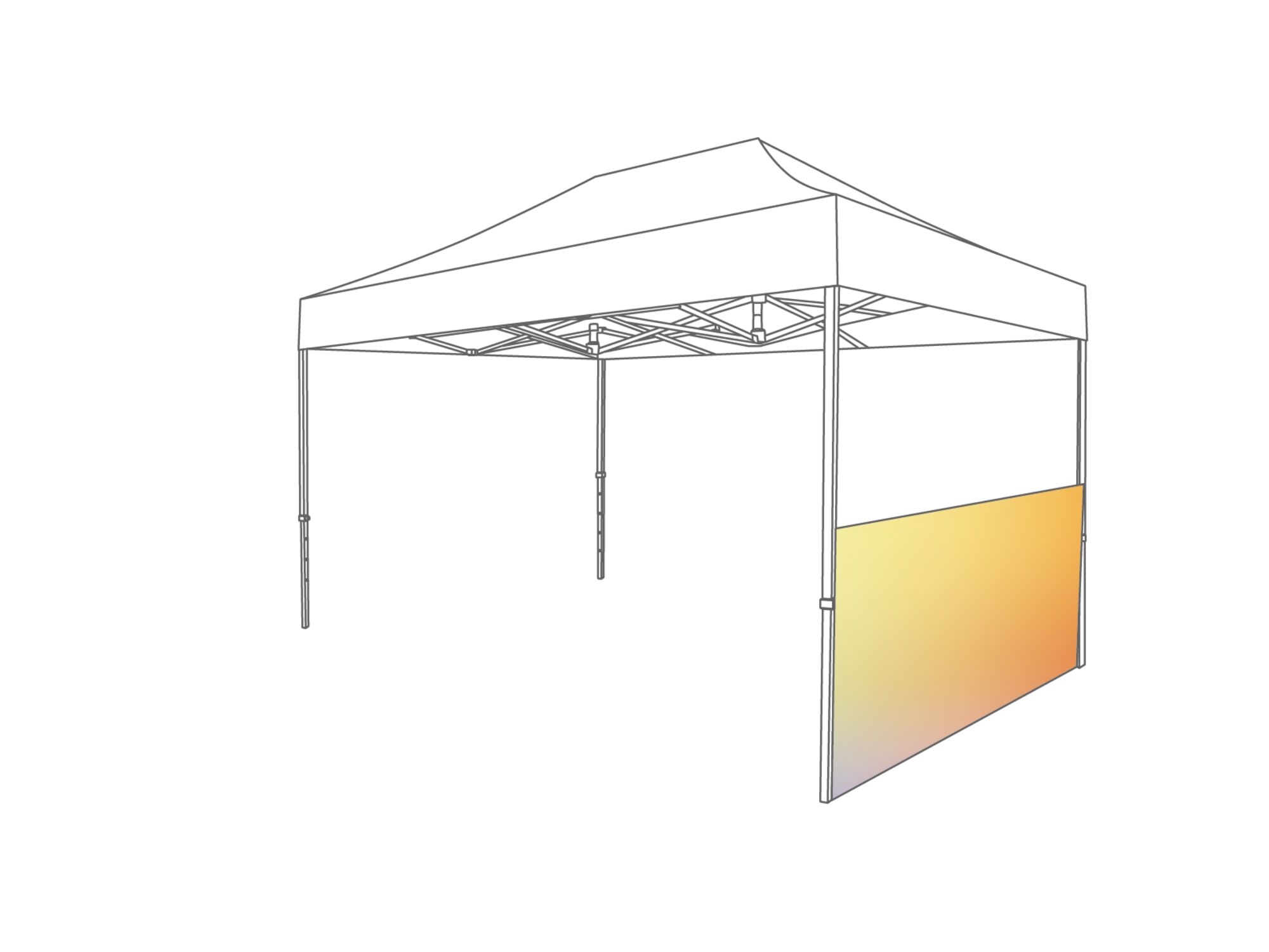 Folding tent Halfwall for bar - 2m - Print