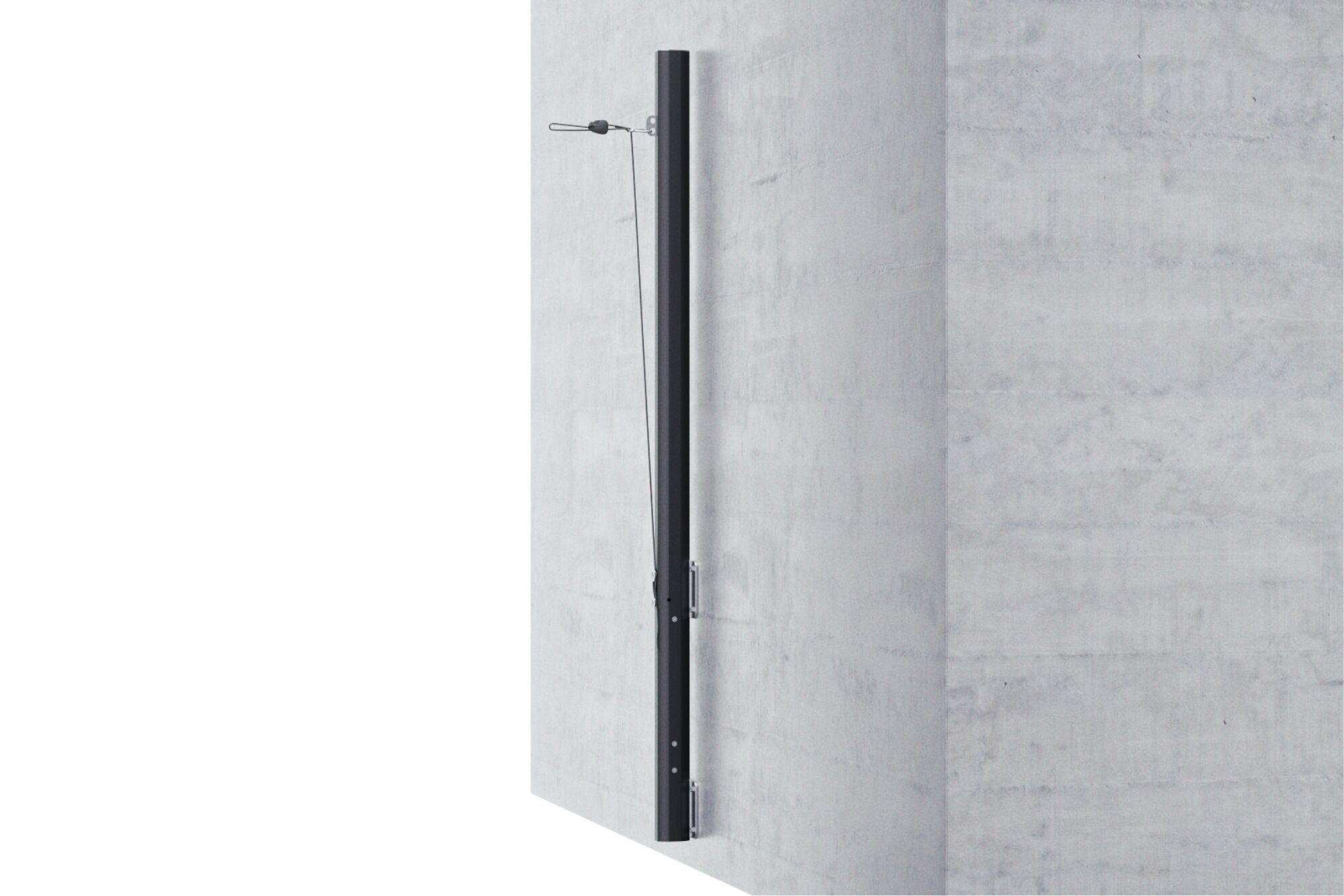 Aluminiummast 90° - 3m - für Wandbefestigung - schwarz