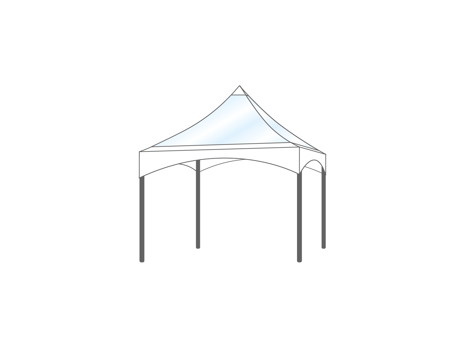 Pagoda tent roof 3x3m Panorama White