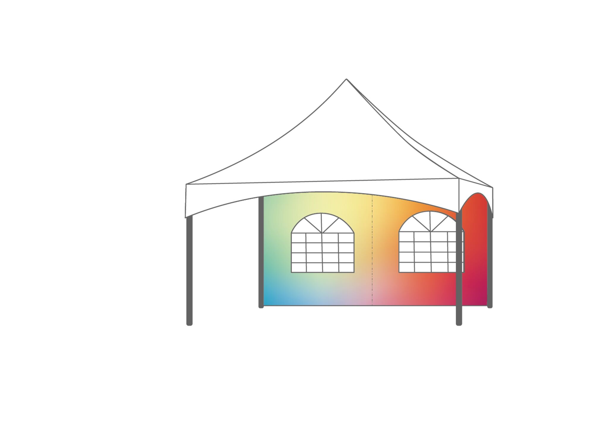 Pagoda tent keder sidewall window 4m Print