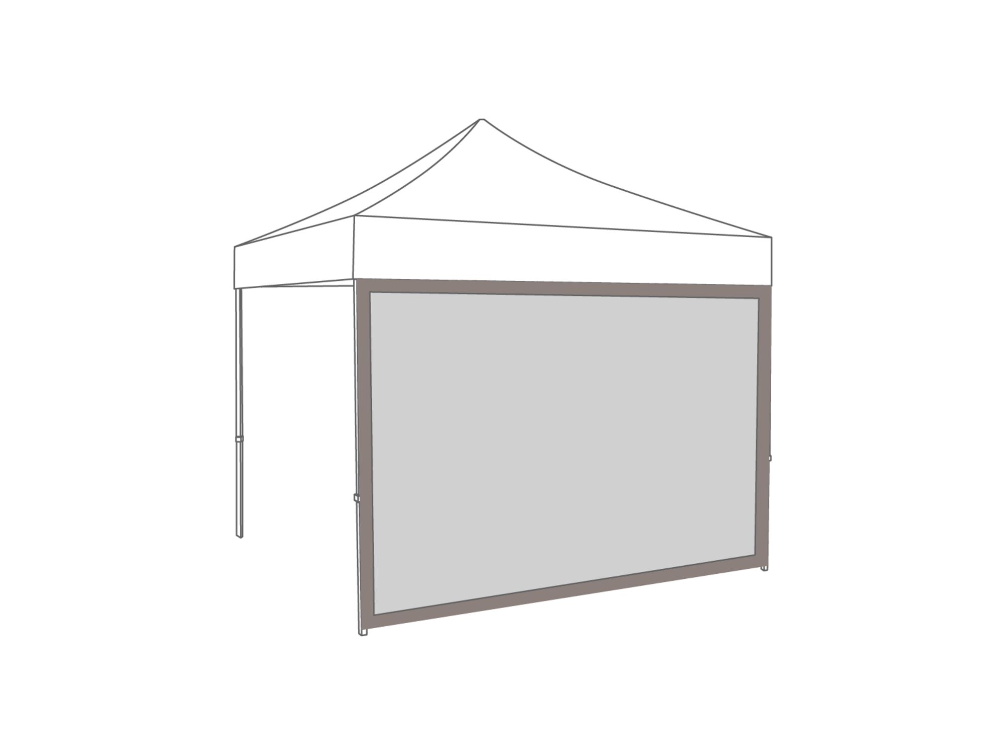 Faltpavillon Seitenwand Panoramafenster - 3 m - Polyester Sand