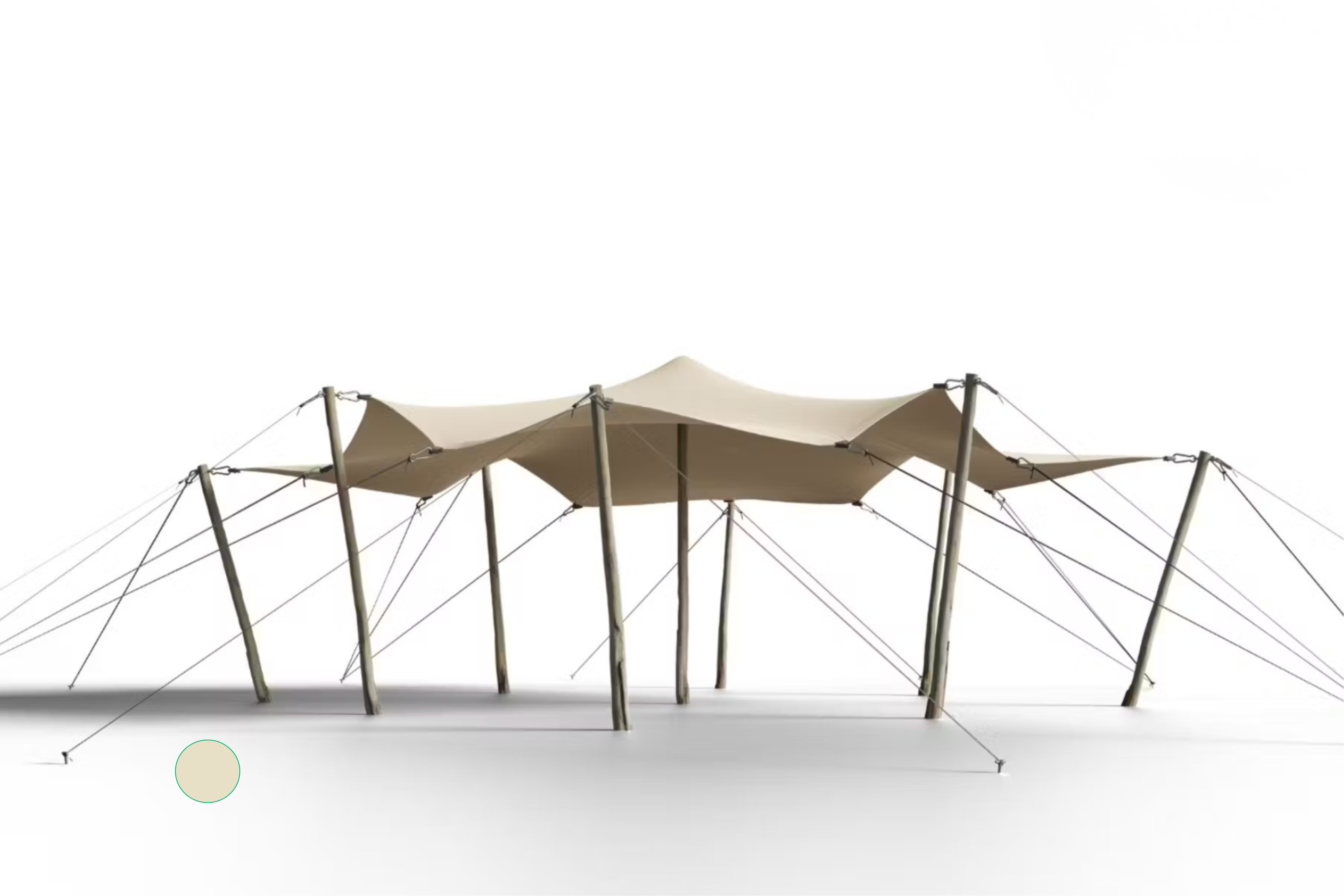 Hiflexx stretch tent canvas (740 g/m²) with clamps - 6,5 x 6,5 m Sand/Sand