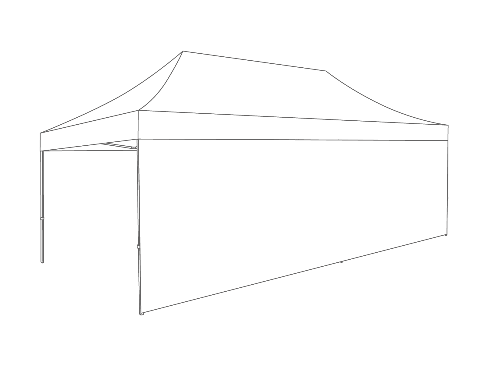 Pared lateral cerrada - 8m - Poliéster blanco