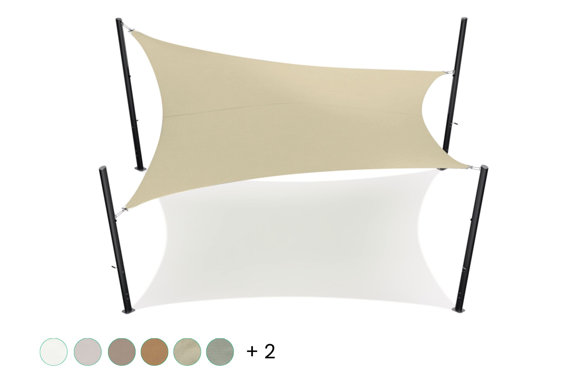 Schaduwdoek - vierkant - 6 x 6 m - Waterdicht - Polyester - Sandstone