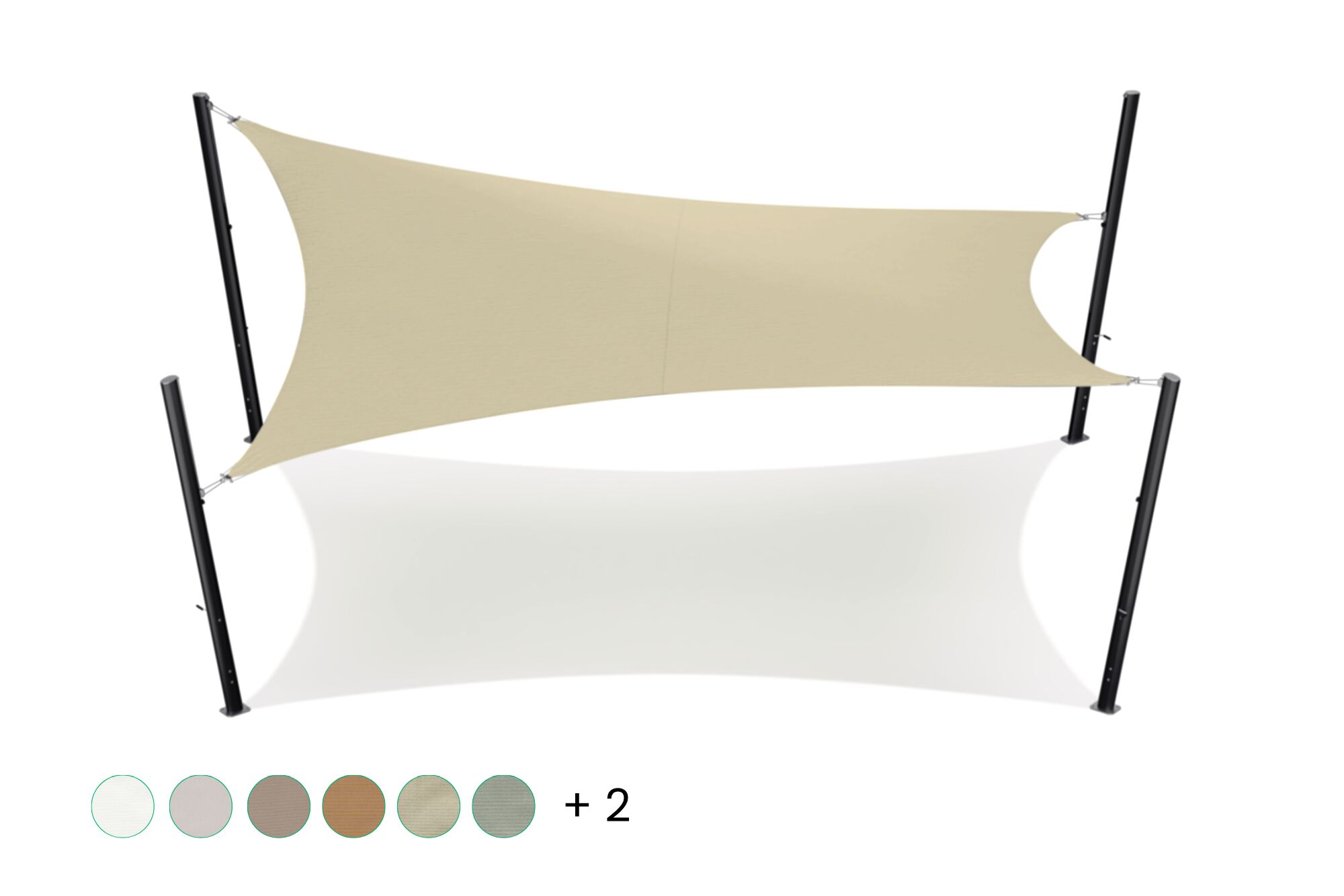 Schaduwdoek - rechthoek - 5 x 7 m - Waterdicht - Polyester - Sandstone