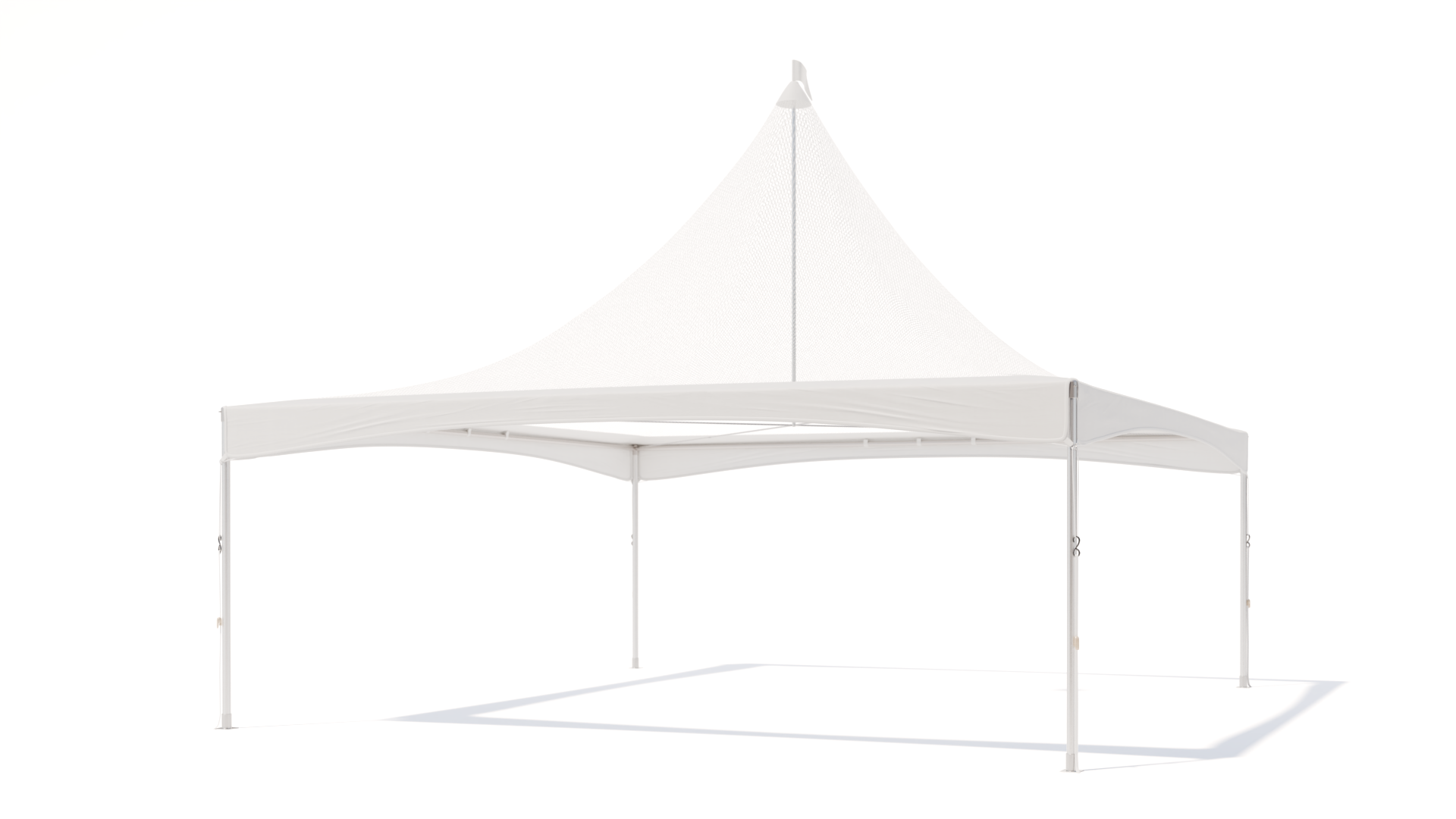 Pagoda tent keder with panorama roof white - without sidewalls - 6x6m