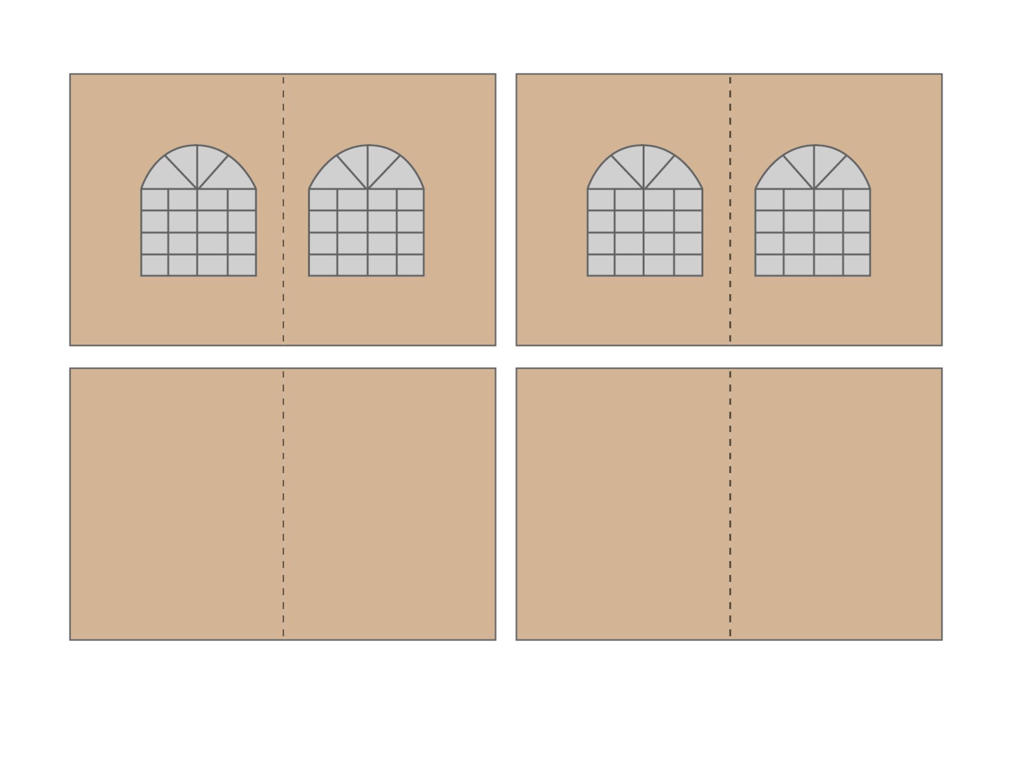 Pagodetent keder zijwandenset 6x6m Zand