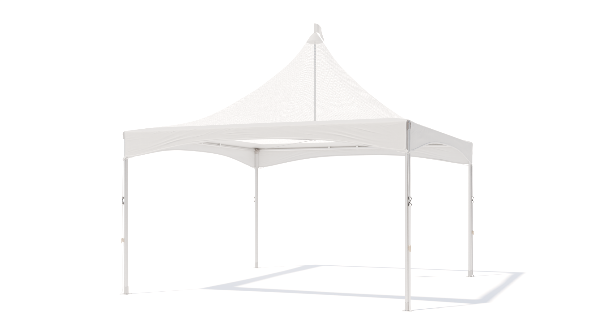 Pagoda tent keder with panorama roof white - without sidewalls - 4x4m