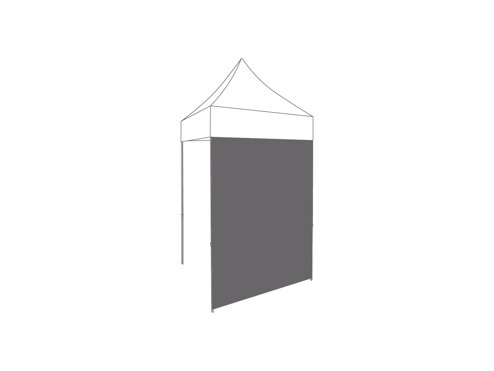 Folding tent Sidewall closed - 1,5m - Polyester Anthracite