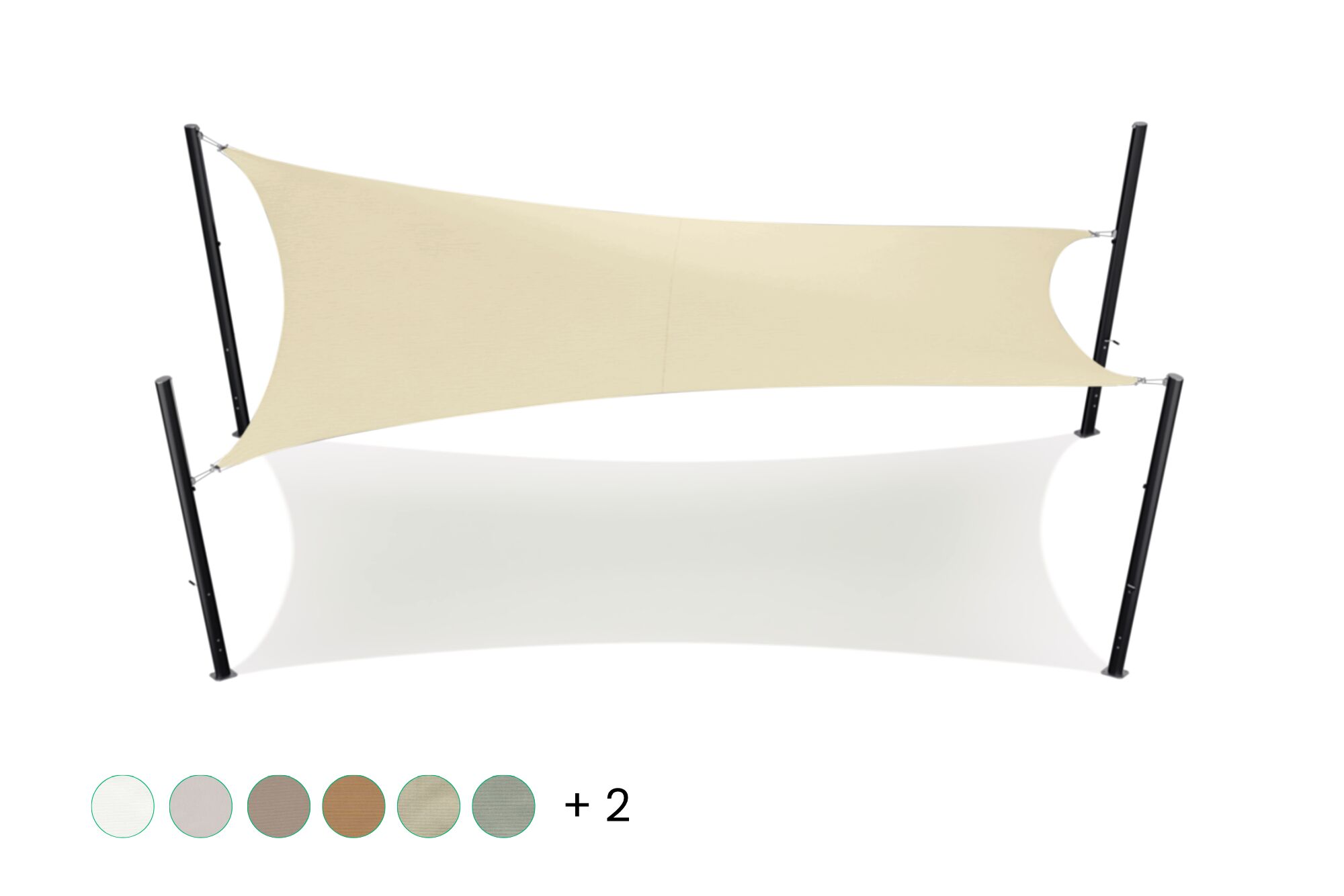 Schaduwdoek - rechthoek - 5 x 8 m - Waterdicht - Polyester - Sandstone