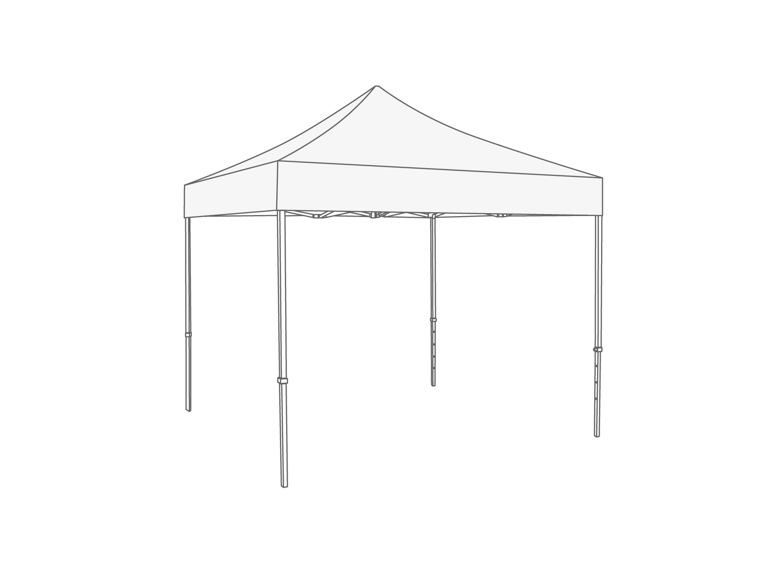 Vouwtent Dakzeil - 4x4m - Polyester Wit