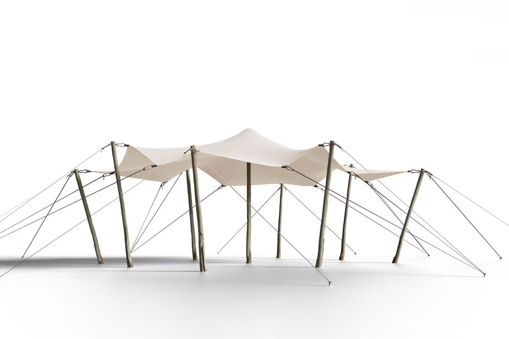 Triflexx Stretchzelt Plane (560 g/m²) mit Klemmen - 6,5 x 5 m Creme/Creme