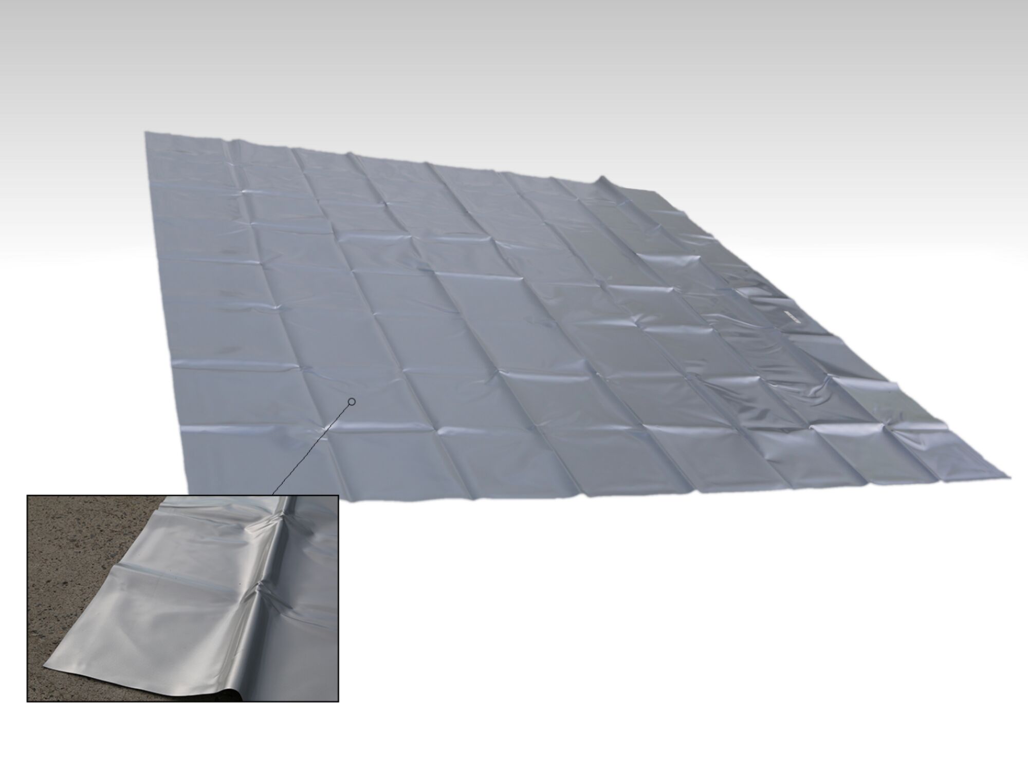 PVC Toile de sol 4x4m - argent