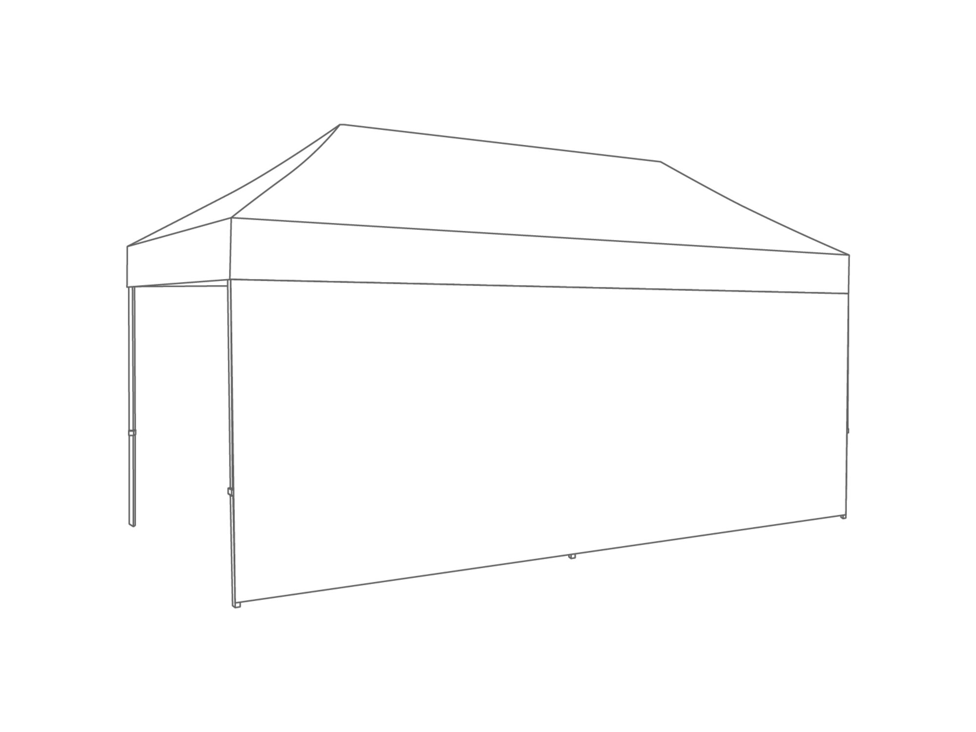 Tonnelle pliante Paroi latérale fermée - 5m - PVC (mat) Blanc