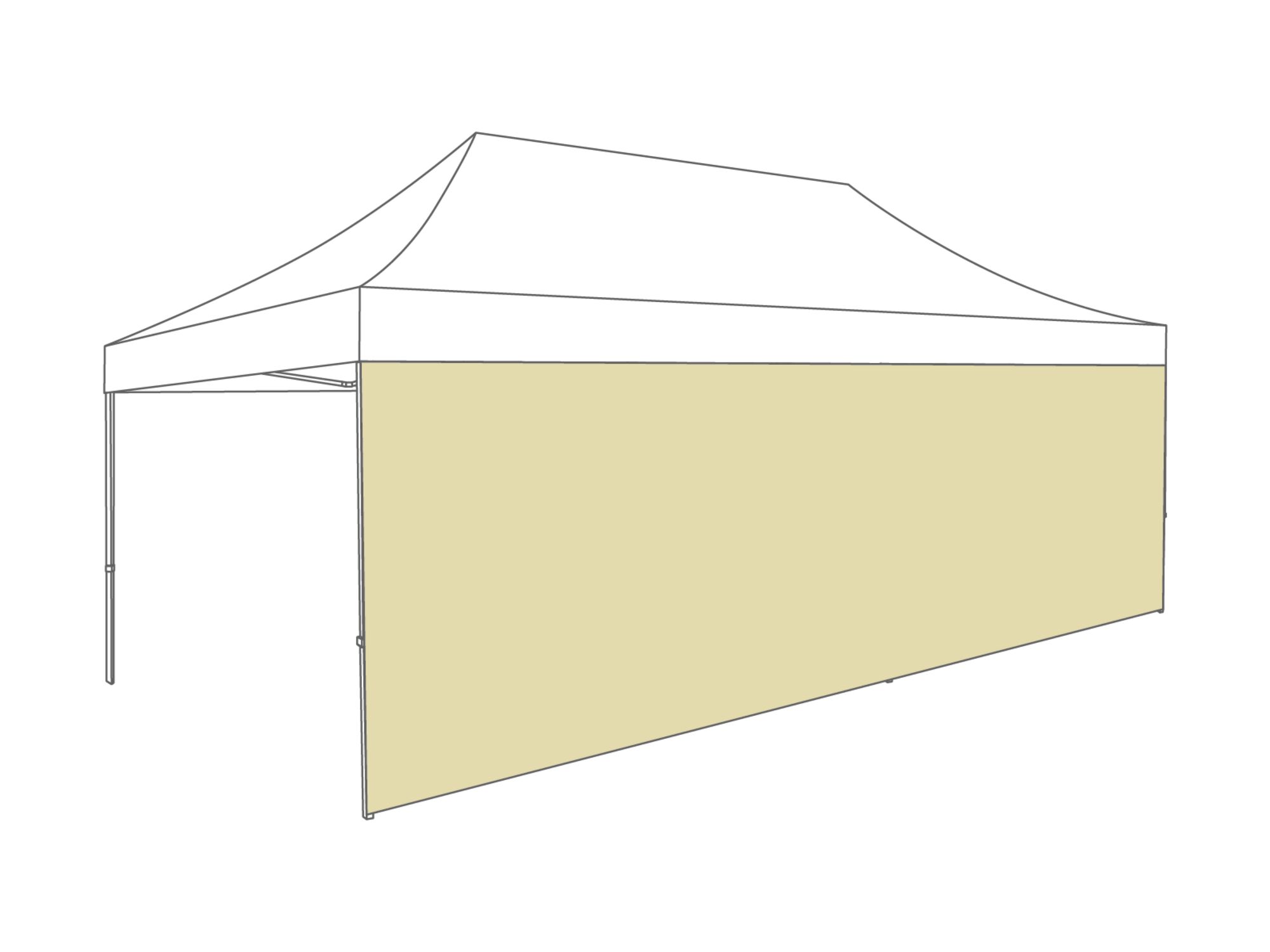 Folding tent Sidewall closed - 8m - Polyester Cream