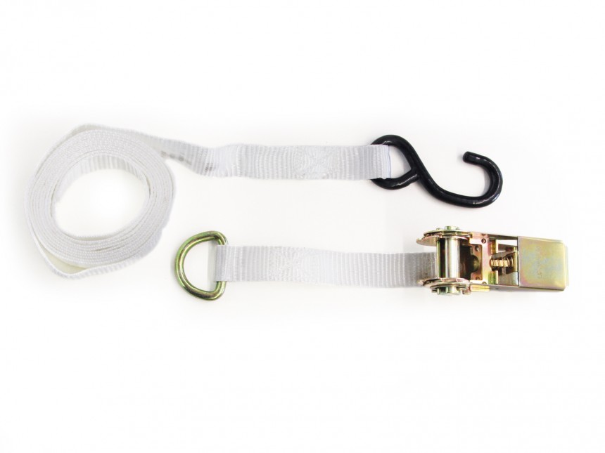 Tension strap with ratchet and hook - 280 cm - White (pagoda corner piece > peg)