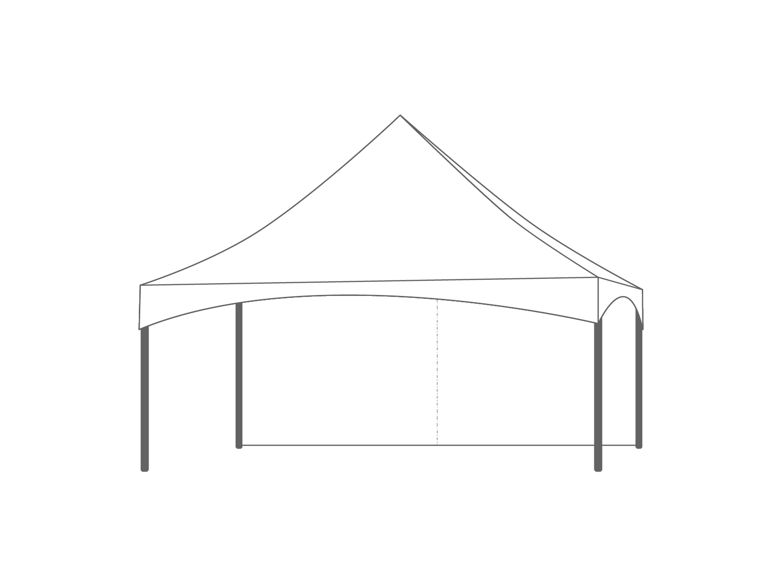 Pagoda tent keder sidewall 6m White