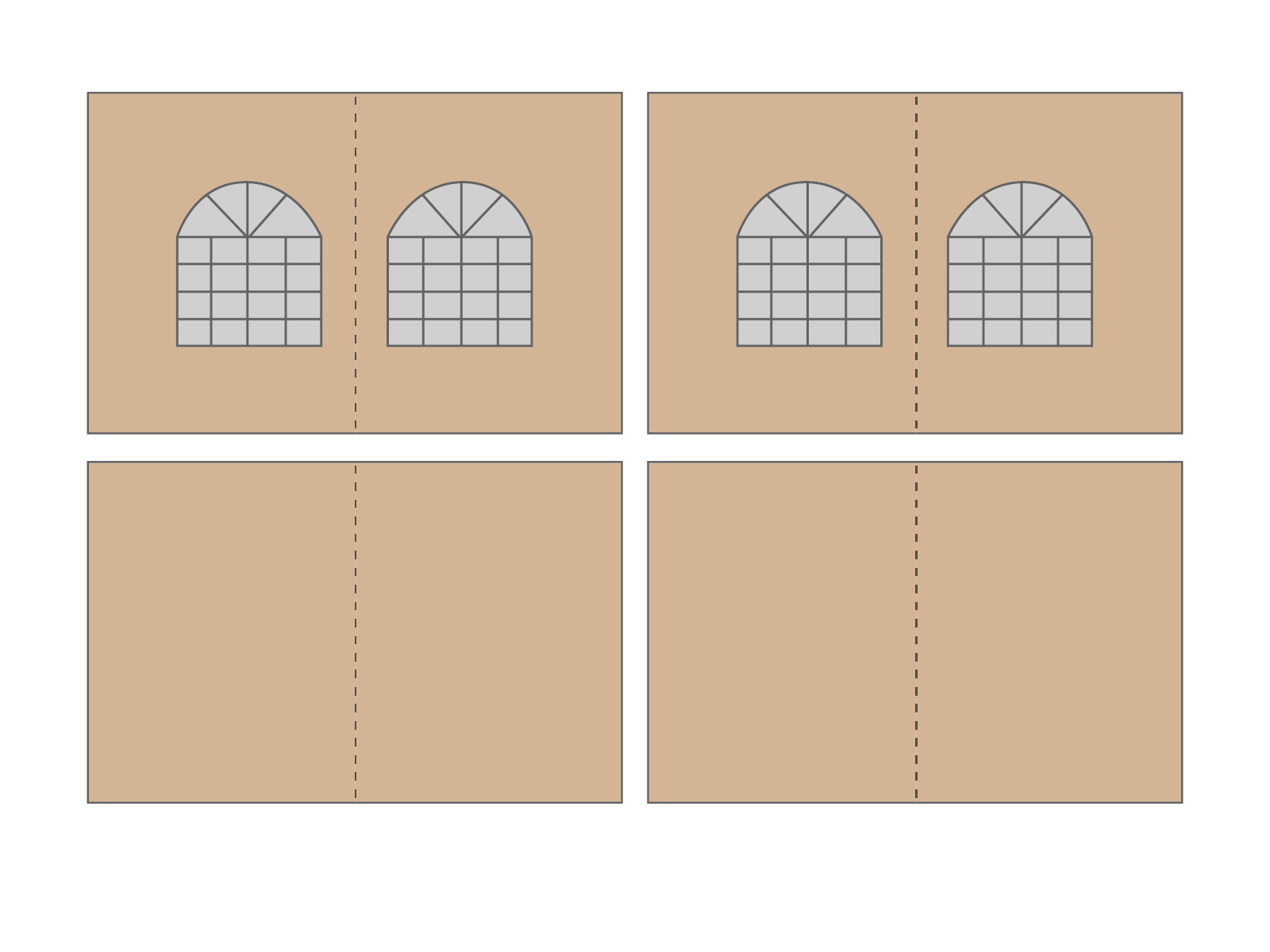 Pagoda tent keder sidewallset 3x3m Sand