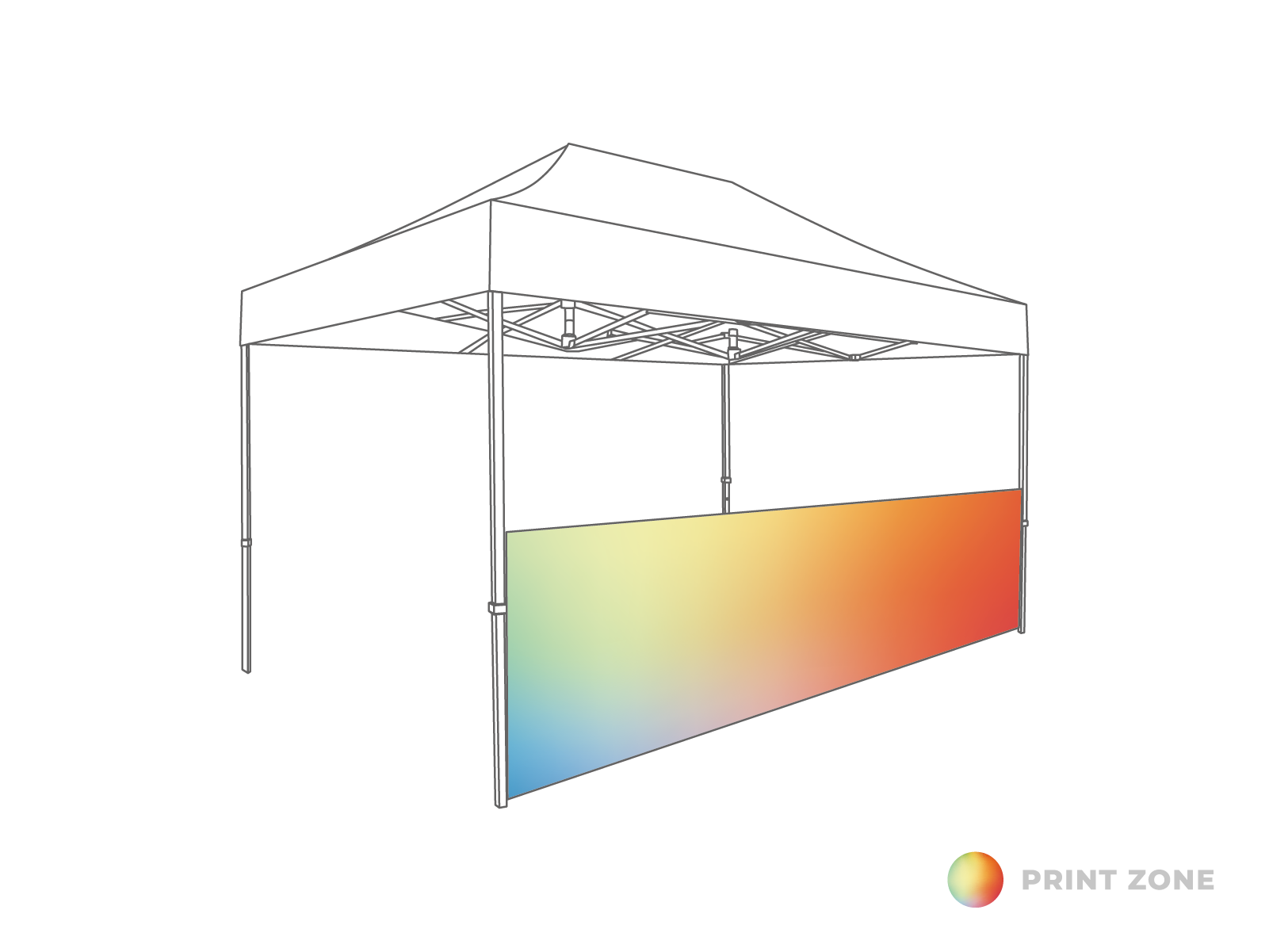 DON'T USE-Carpa plegable - Media pared - 4,5m - Poliéster impreso