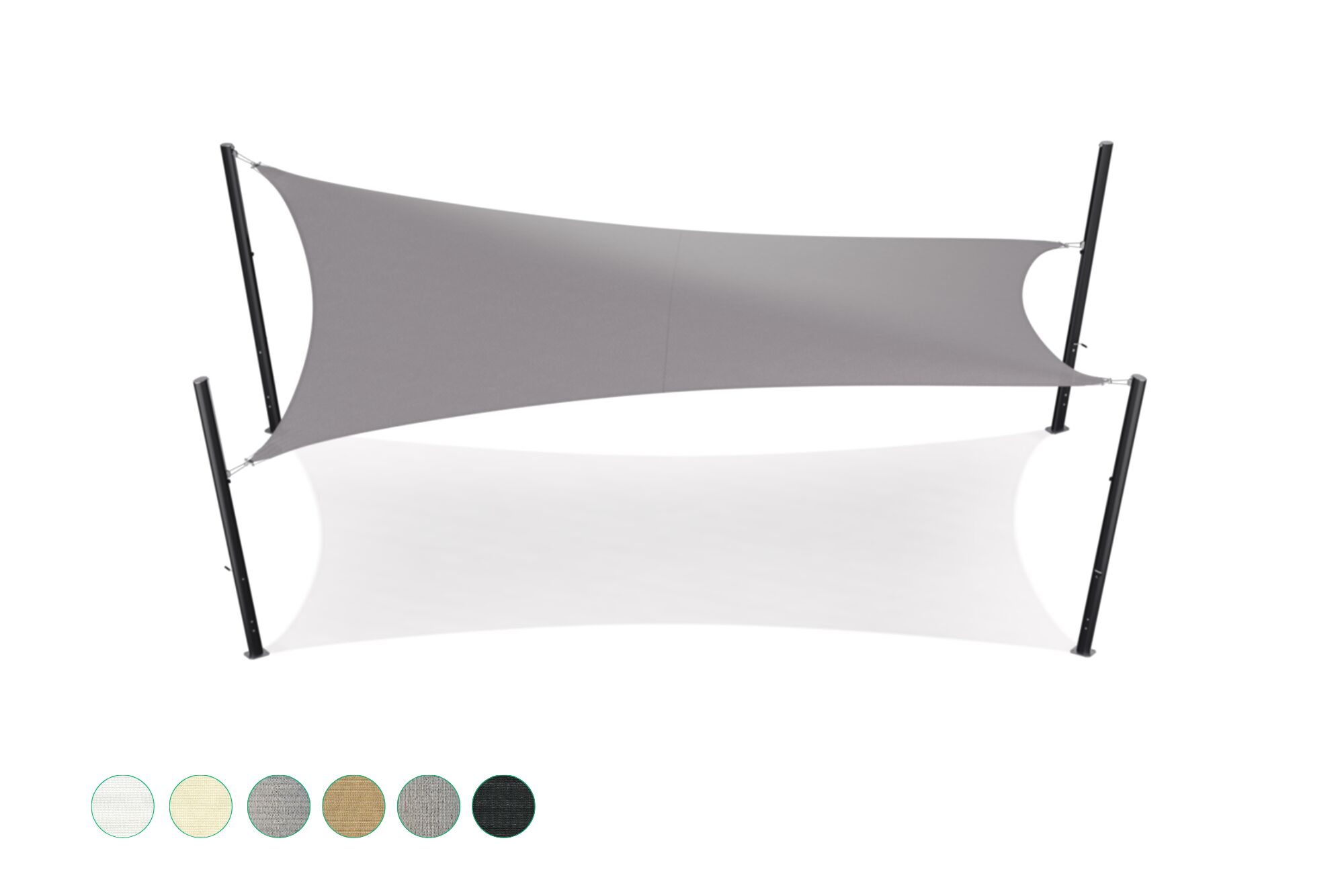 Shade sail - Rectangle - 5 x 8 m -  Breathable - HDPE - Greige