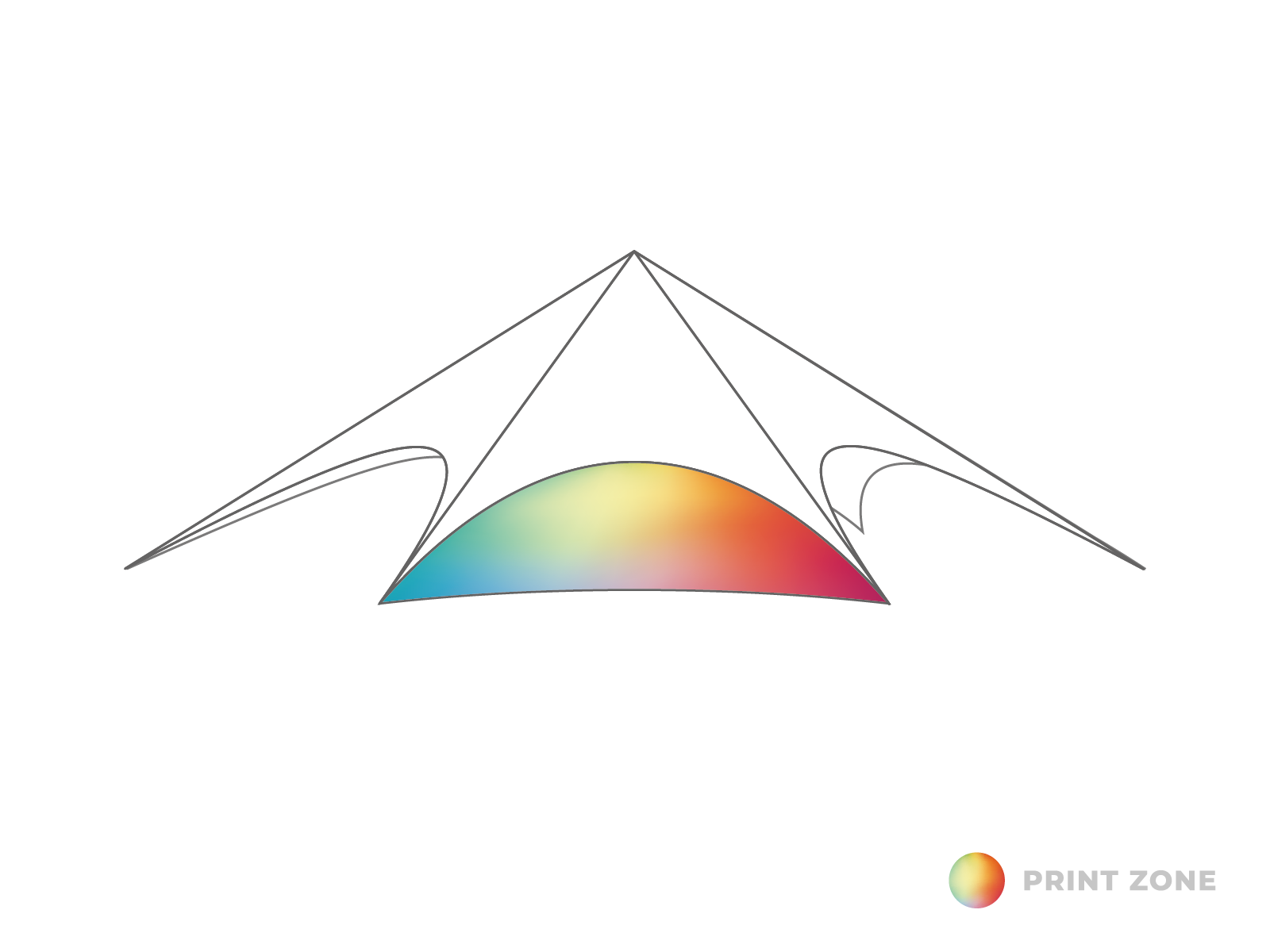 Star tent StellarLite sidewall - closed - 16m diameter - Polyester Print