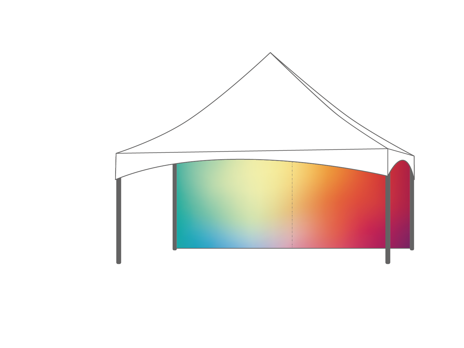 Pagoda tent keder sidewall 6m Print