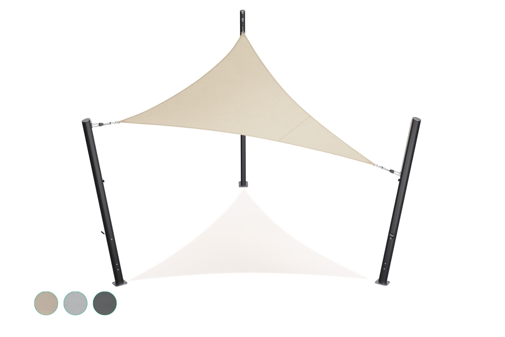 Schaduwdoek - driehoek - 4 x 4 x 4 m - Waterdicht - Olefin - Desert Sand