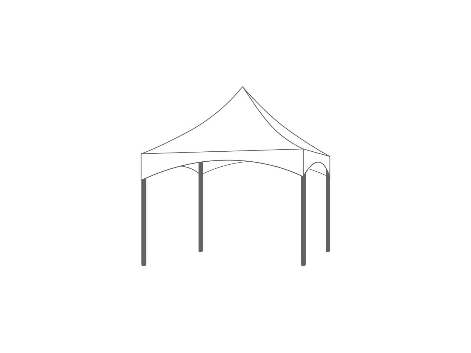 Pagoda tent roof 3x3m White