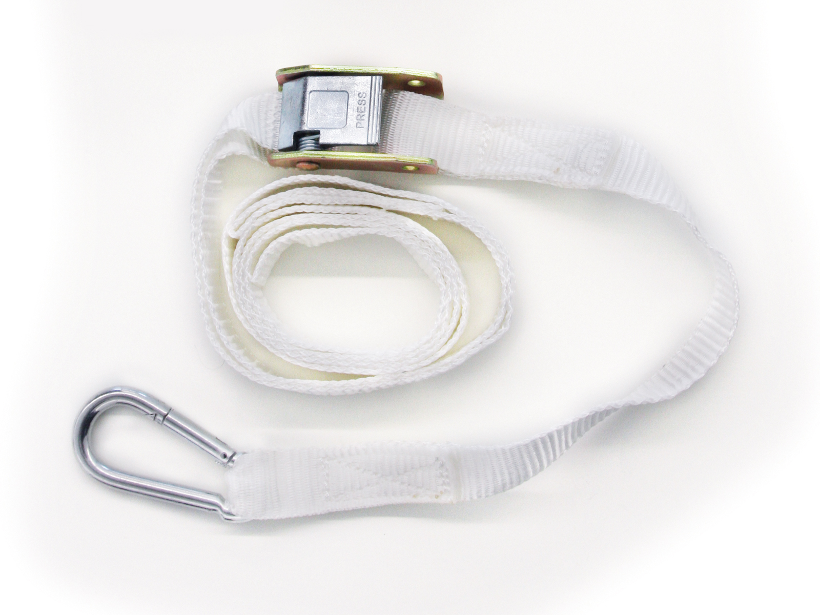 Tension strap with carabiner - 165 cm - White (pagoda roof > foot plate)