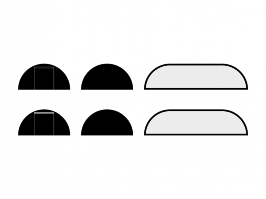 Double star tent StellarLite sidewall set - 10 x 16 m - polyester Black