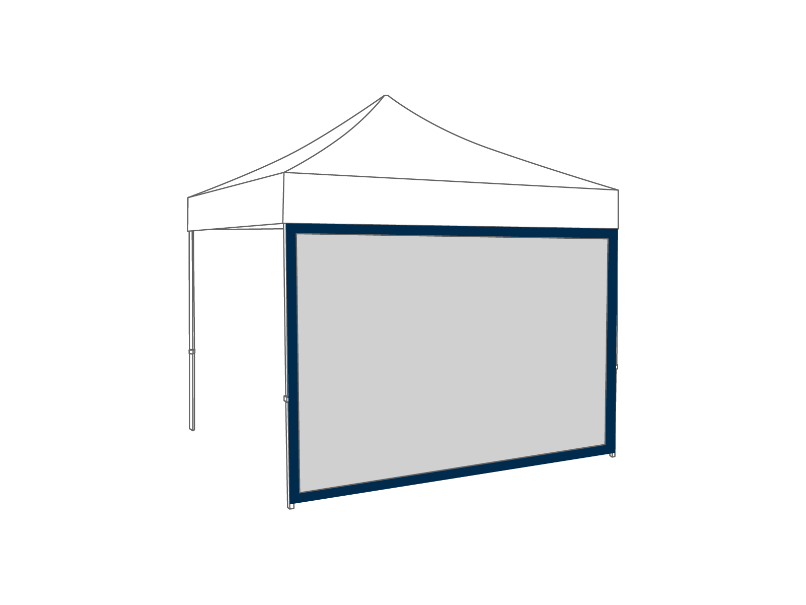Folding tent Sidewall panoramic window - 4m - Polyester Dark blue