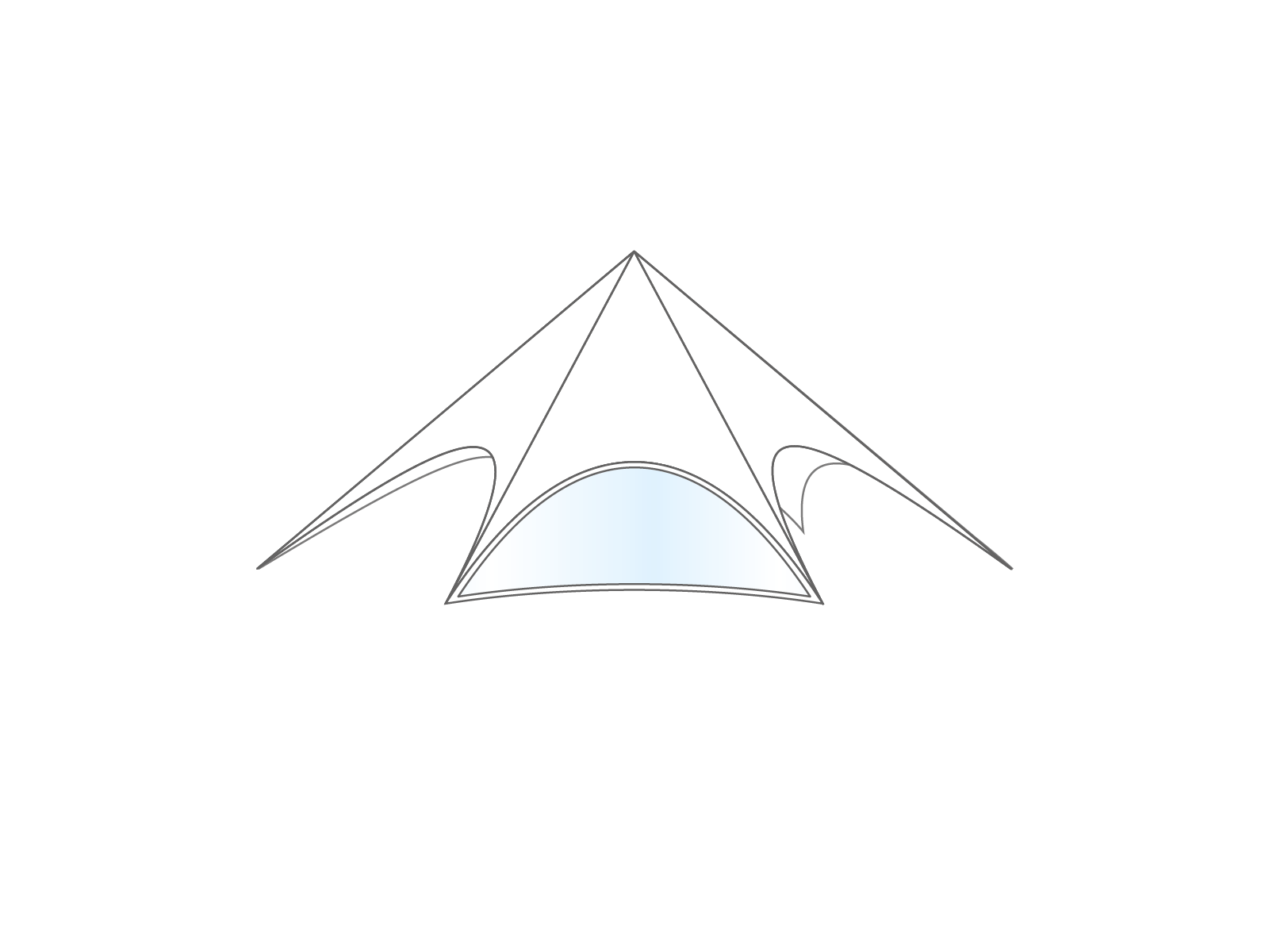 Star tent StellarLite sidewall - window - 12m diameter - Polyester White