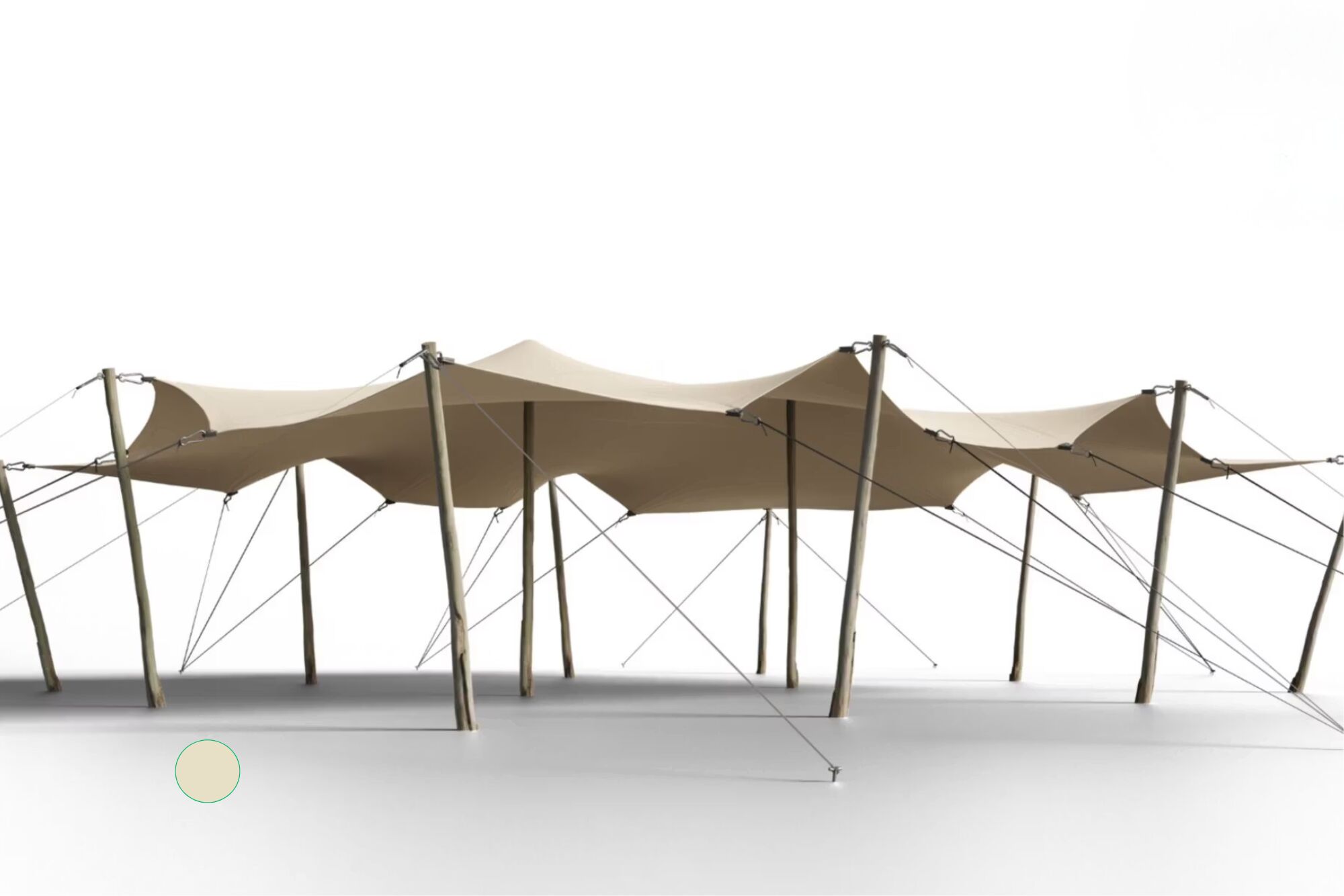 Hiflexx stretch tent canvas (740 g/m²) with clamps - 8,5 x 10 m Sand/Sand