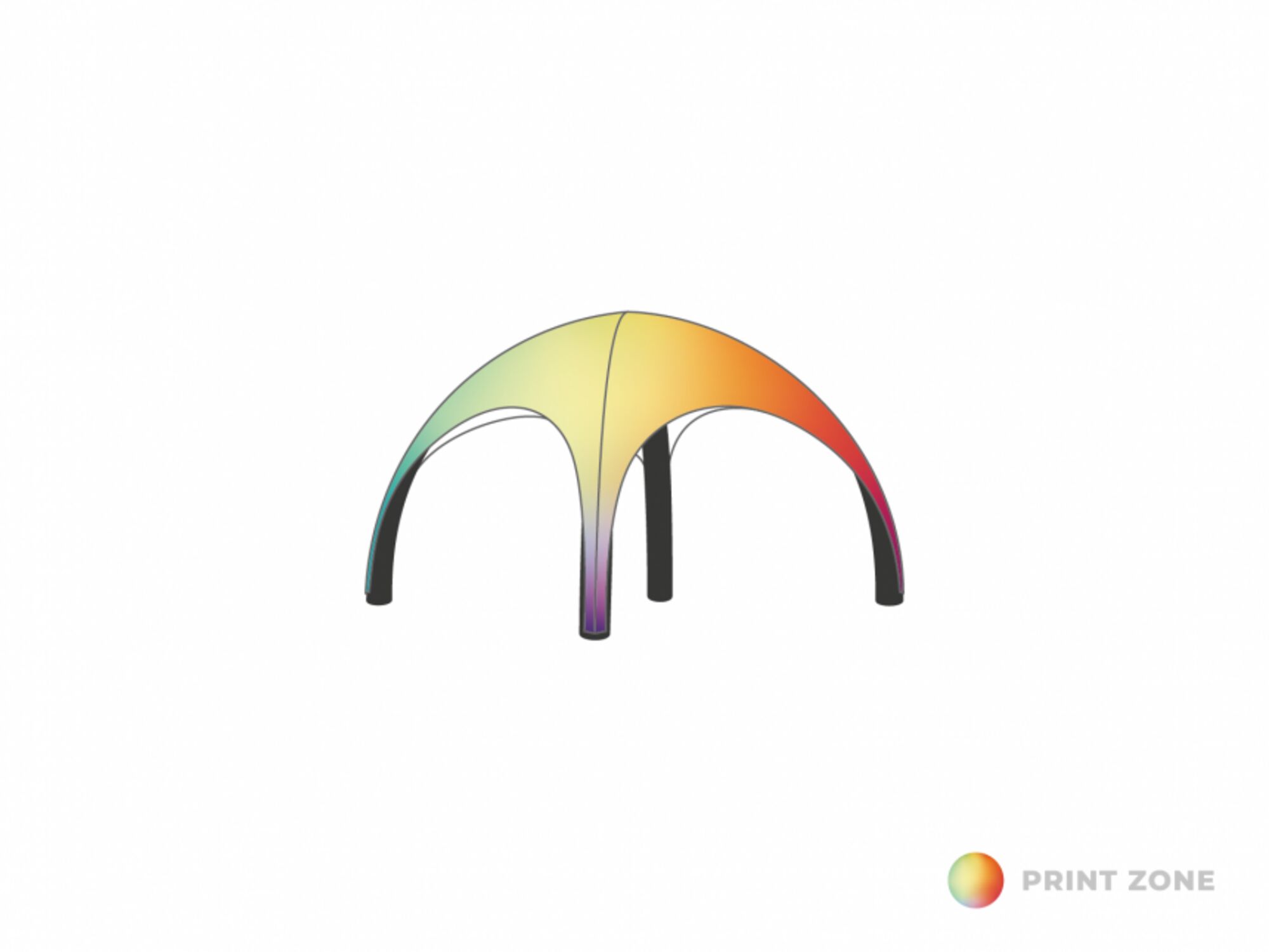 Opblaasbare tent Globe Dak 3x3 bedrukt