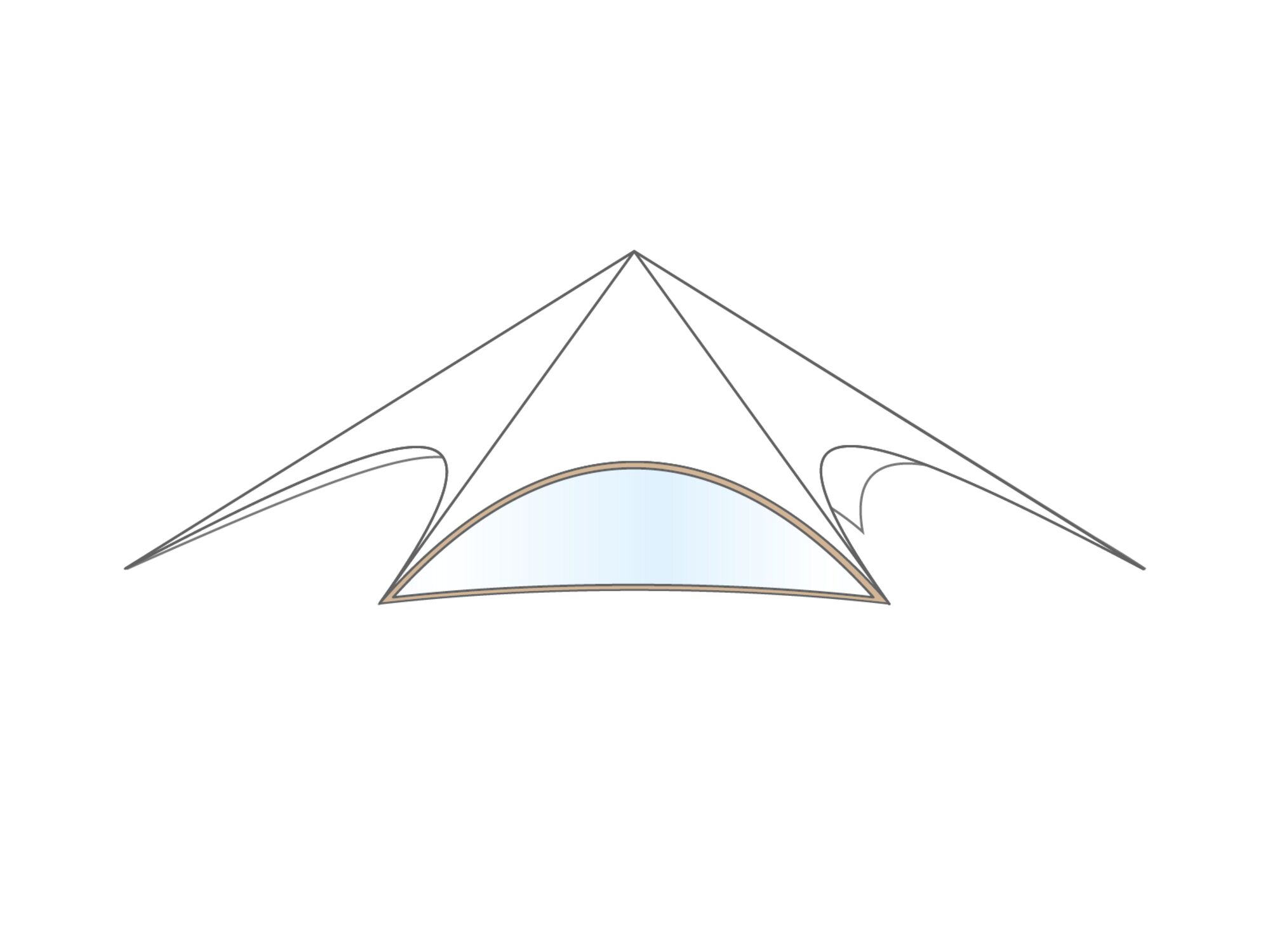 Stertent StellarLite zijwand - raam - 16m diameter - Polyester Desert Sand