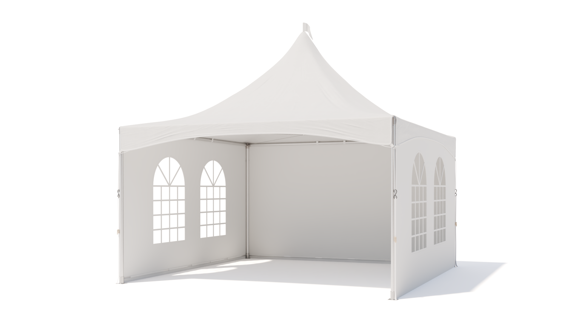 Pagoda tent keder round pole - incl sidewalls  - 4x4m White