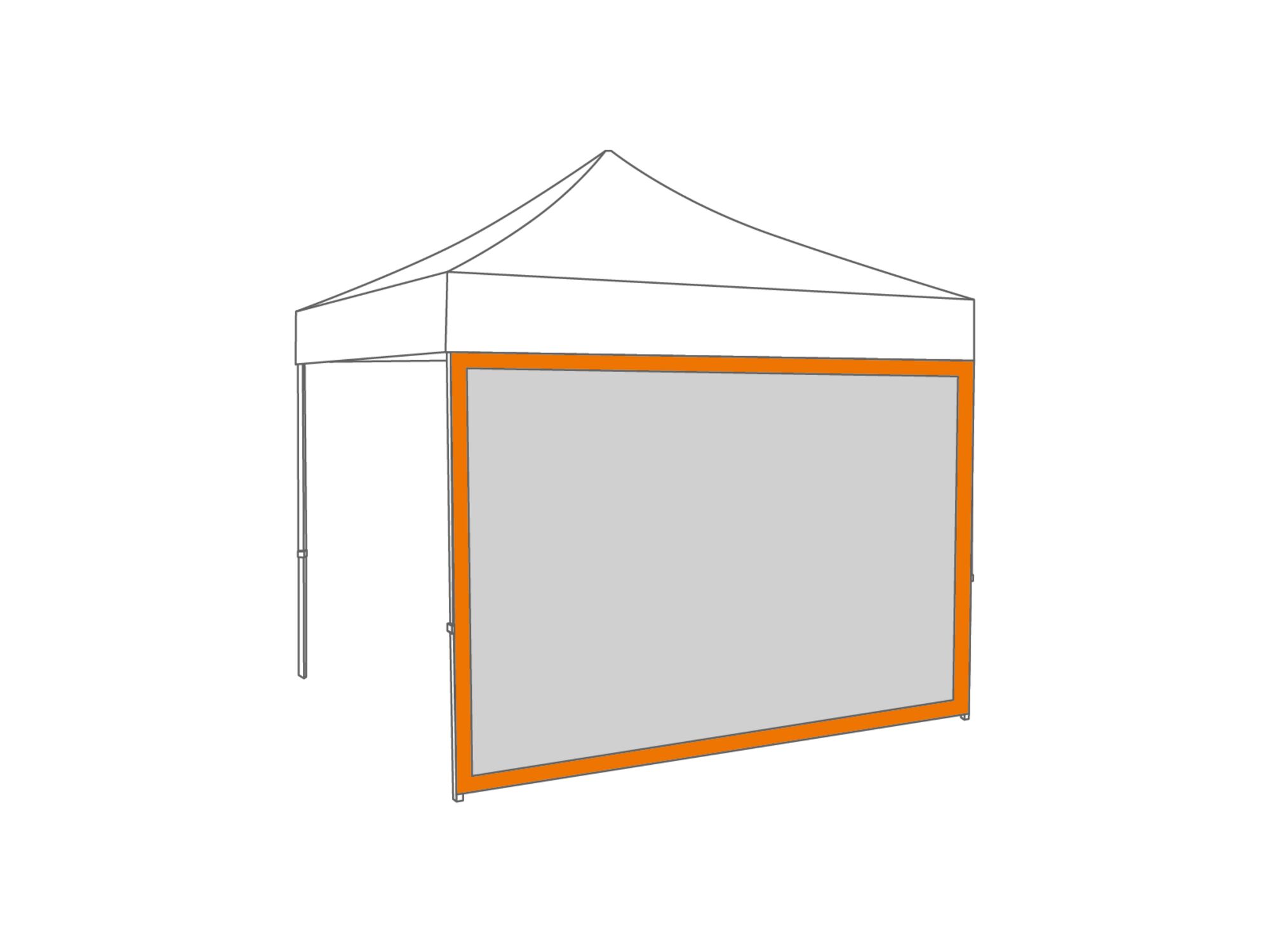 Folding tent Sidewall panoramic window - 3m - Polyester Orange