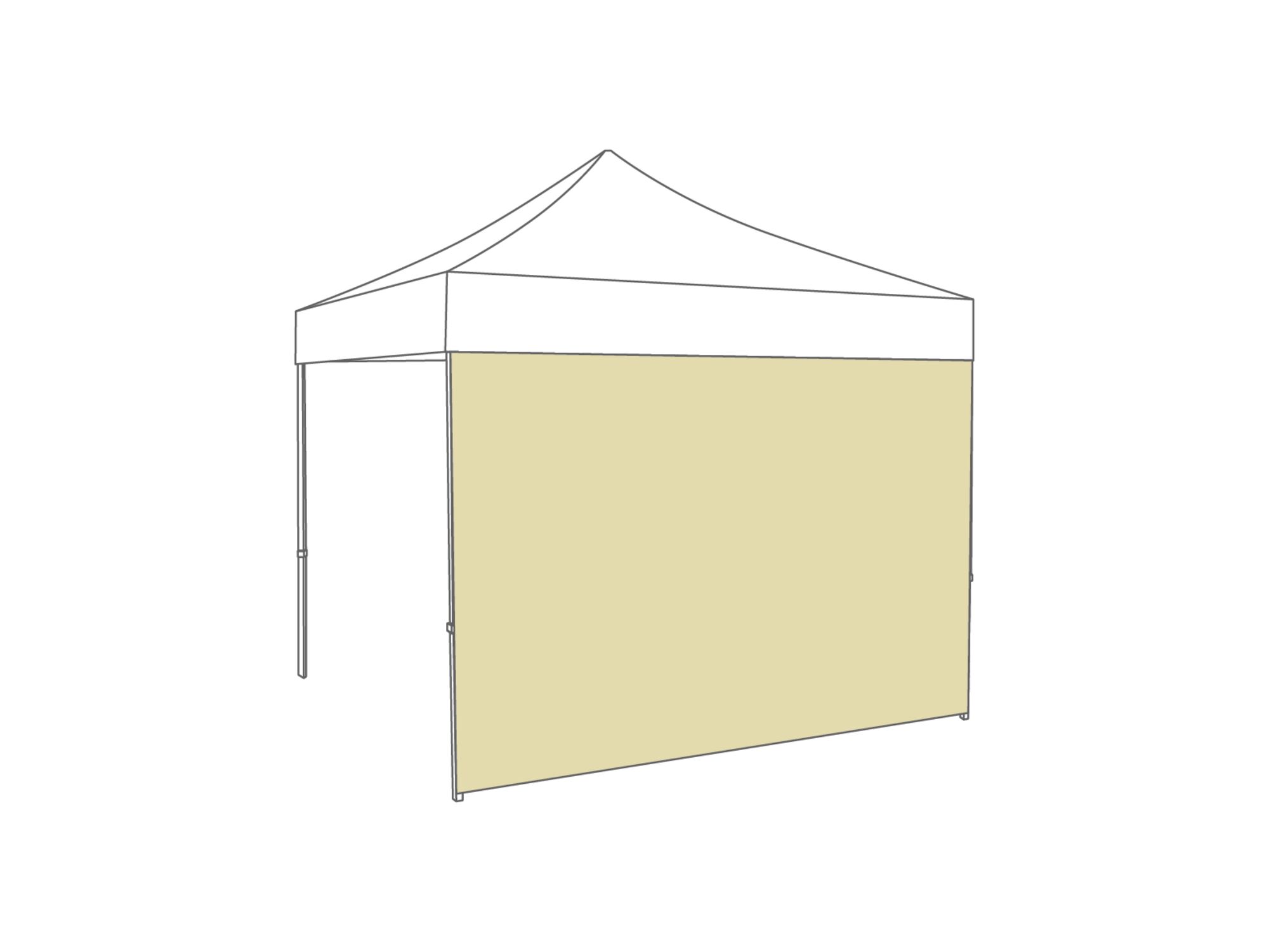 DON'T USE-Folding tent Sidewall closed - 4m - Polyester Cream
