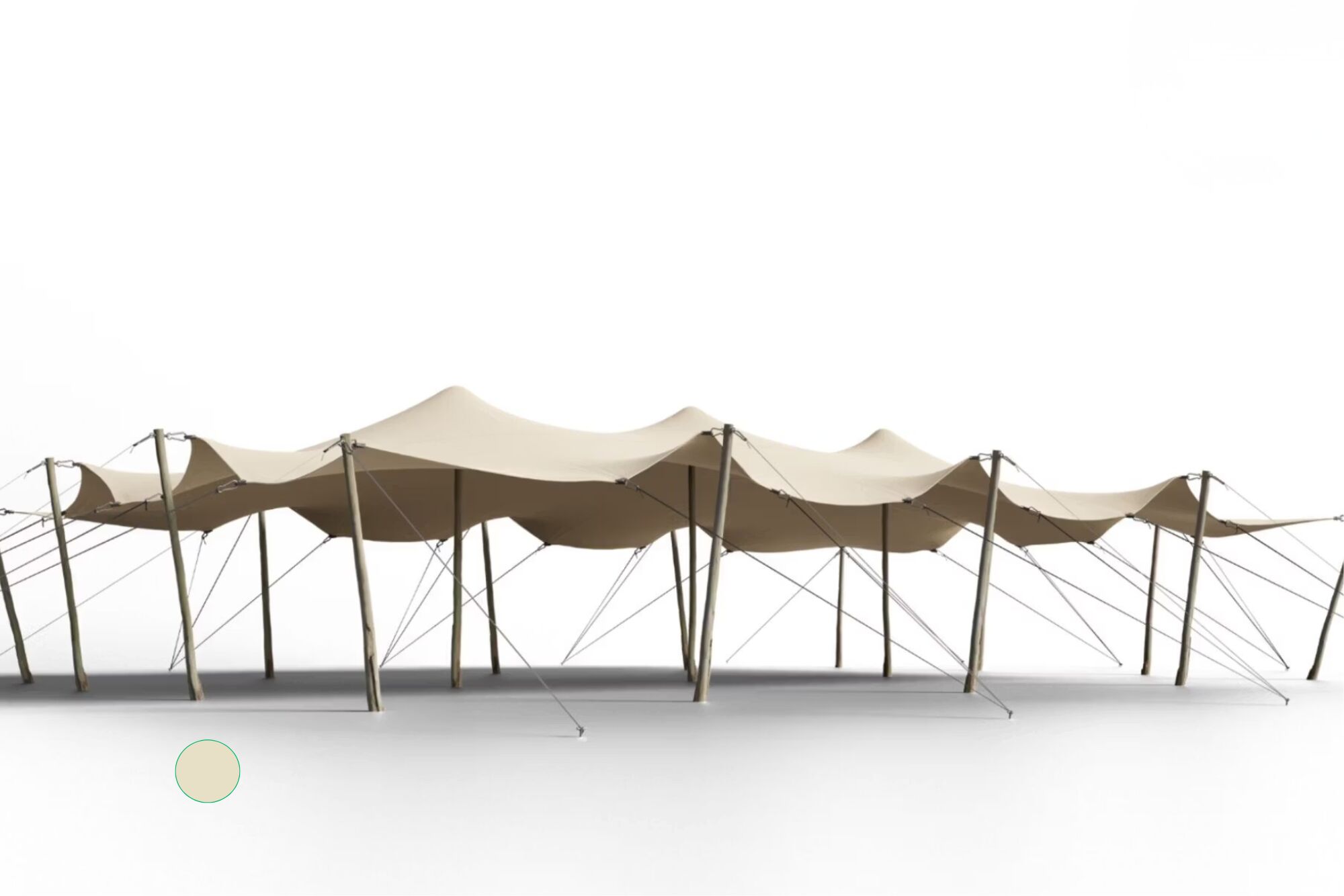 Hiflexx Stretchzelt Plane (740 g/m²) mit Klemmen - 10 x 15 m Sand/Sand