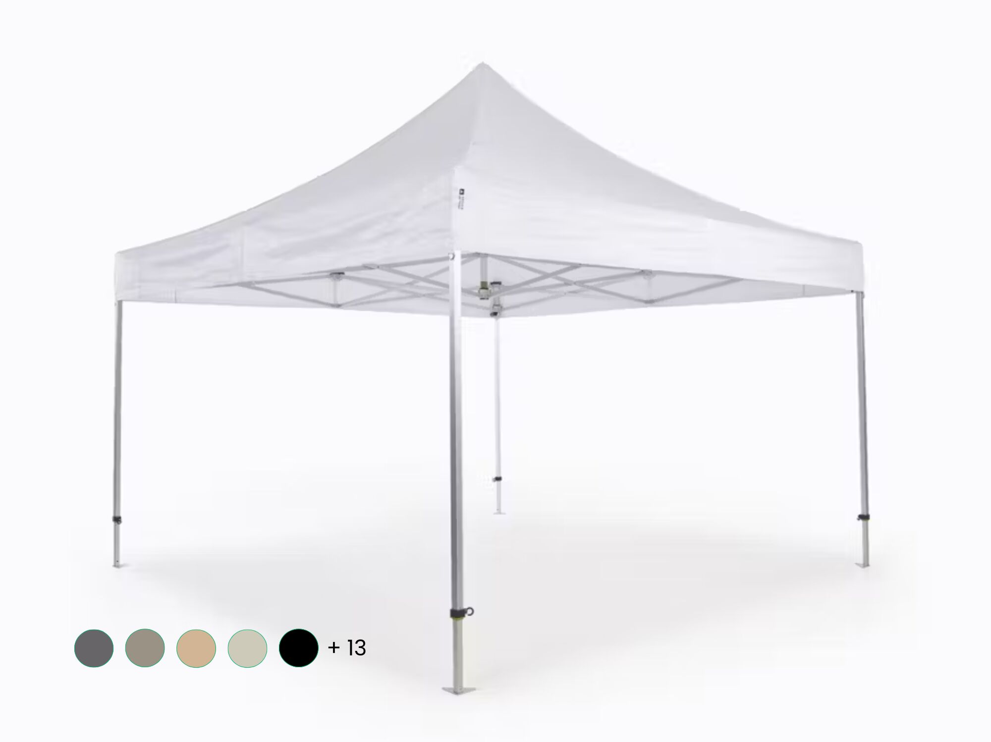 Carpa plegable AluForce con techo de poliéster - 4x4m blanco