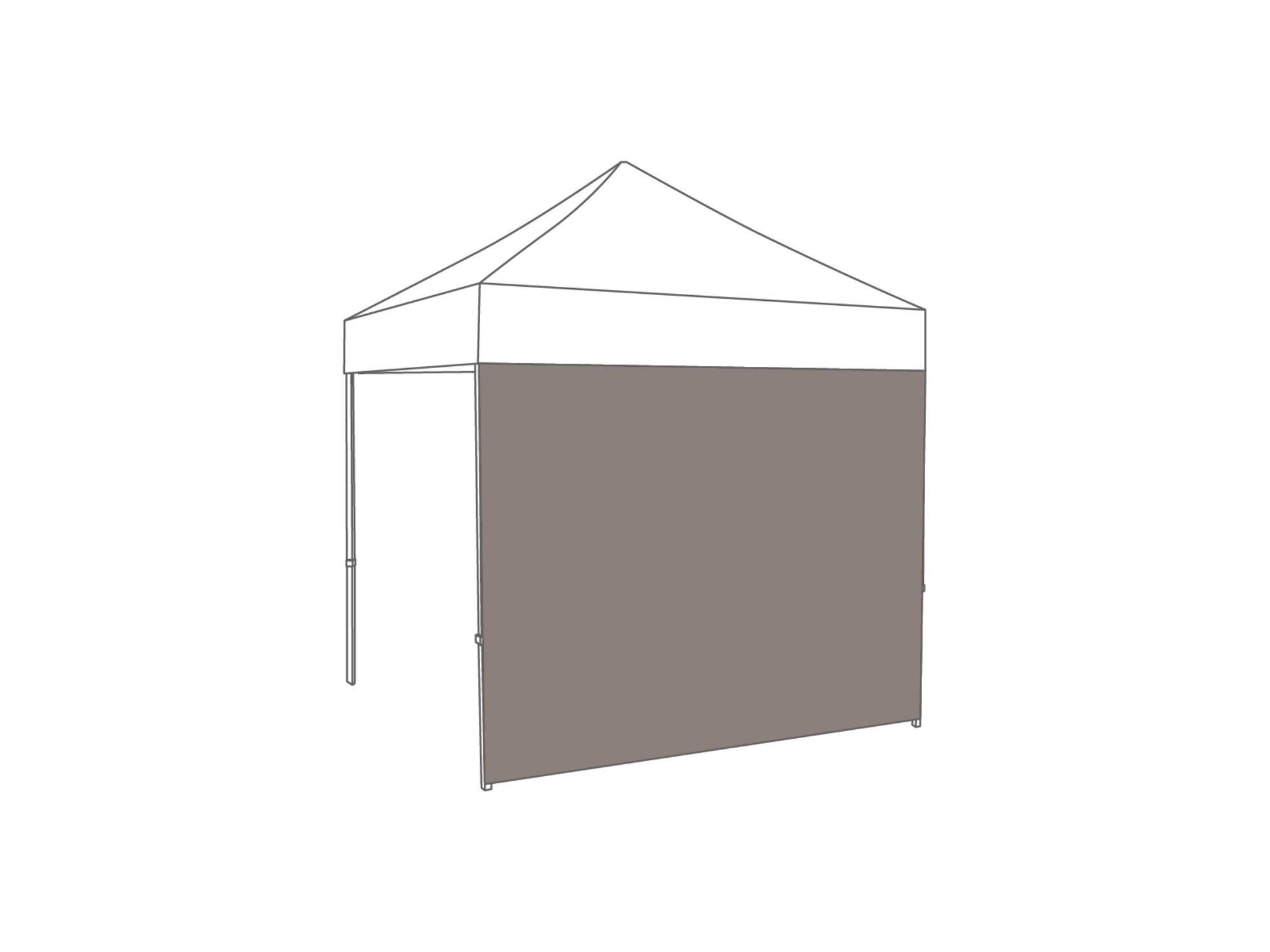 Faltpavillon Seitenwand geschlossen - 2,5 m - PVC light (matt) Sand