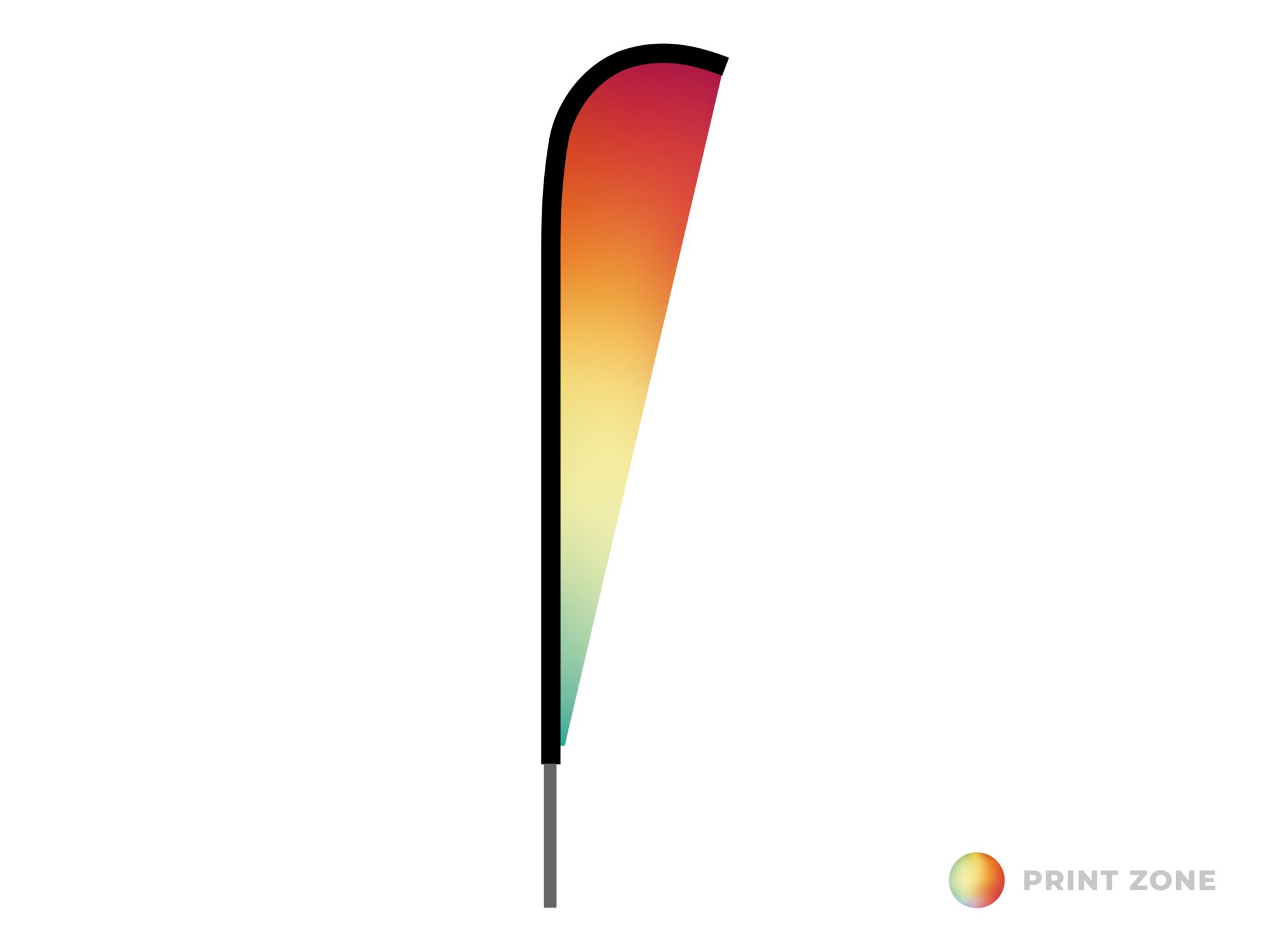 Beachflag Eclipse enkelzijdig met mast en draagtas - large bedrukt