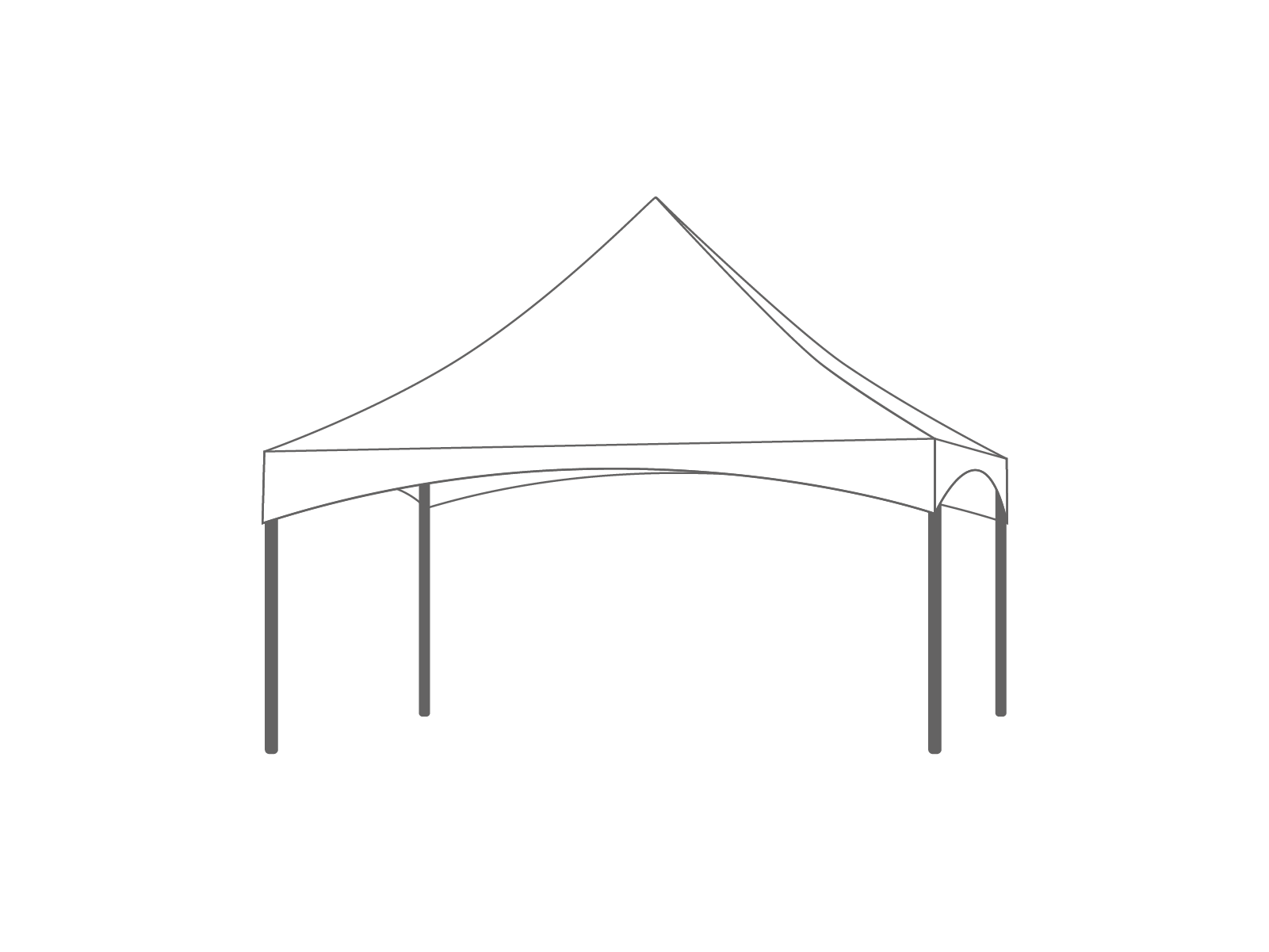 Pagoda tent roof 5x5m White