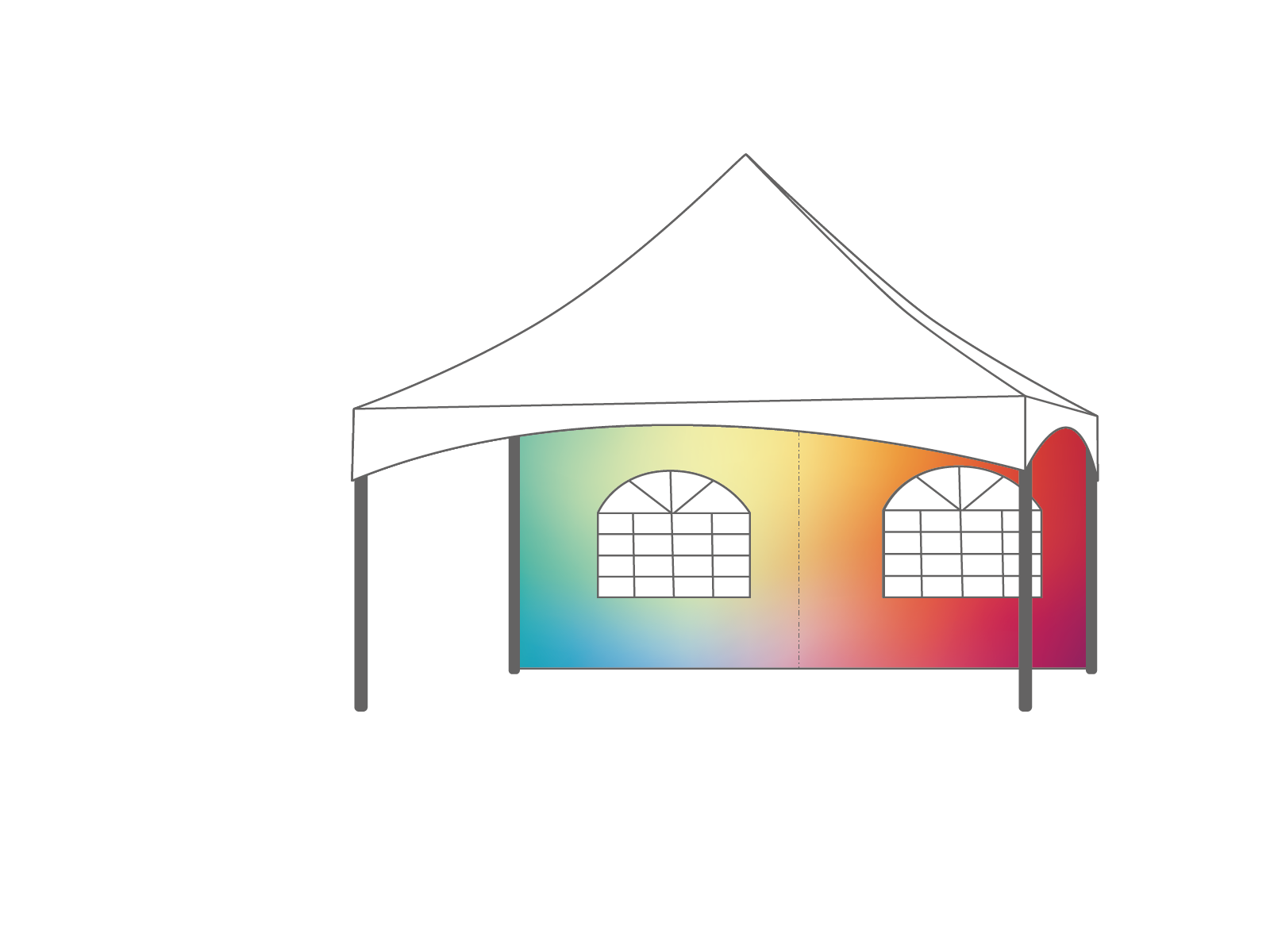 Pagoda tent keder sidewall window 5m Print