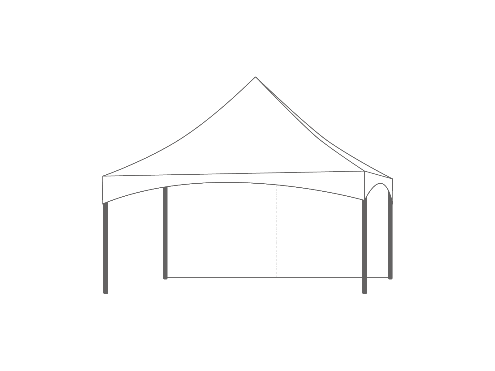 Pagoda tent keder sidewall 5m White