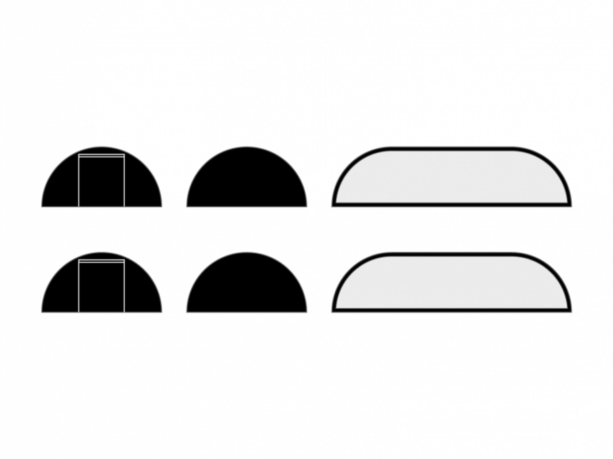 Dubbele Stertent StellarLite zijwandenset - 10 x 16 m - polyester Zwart