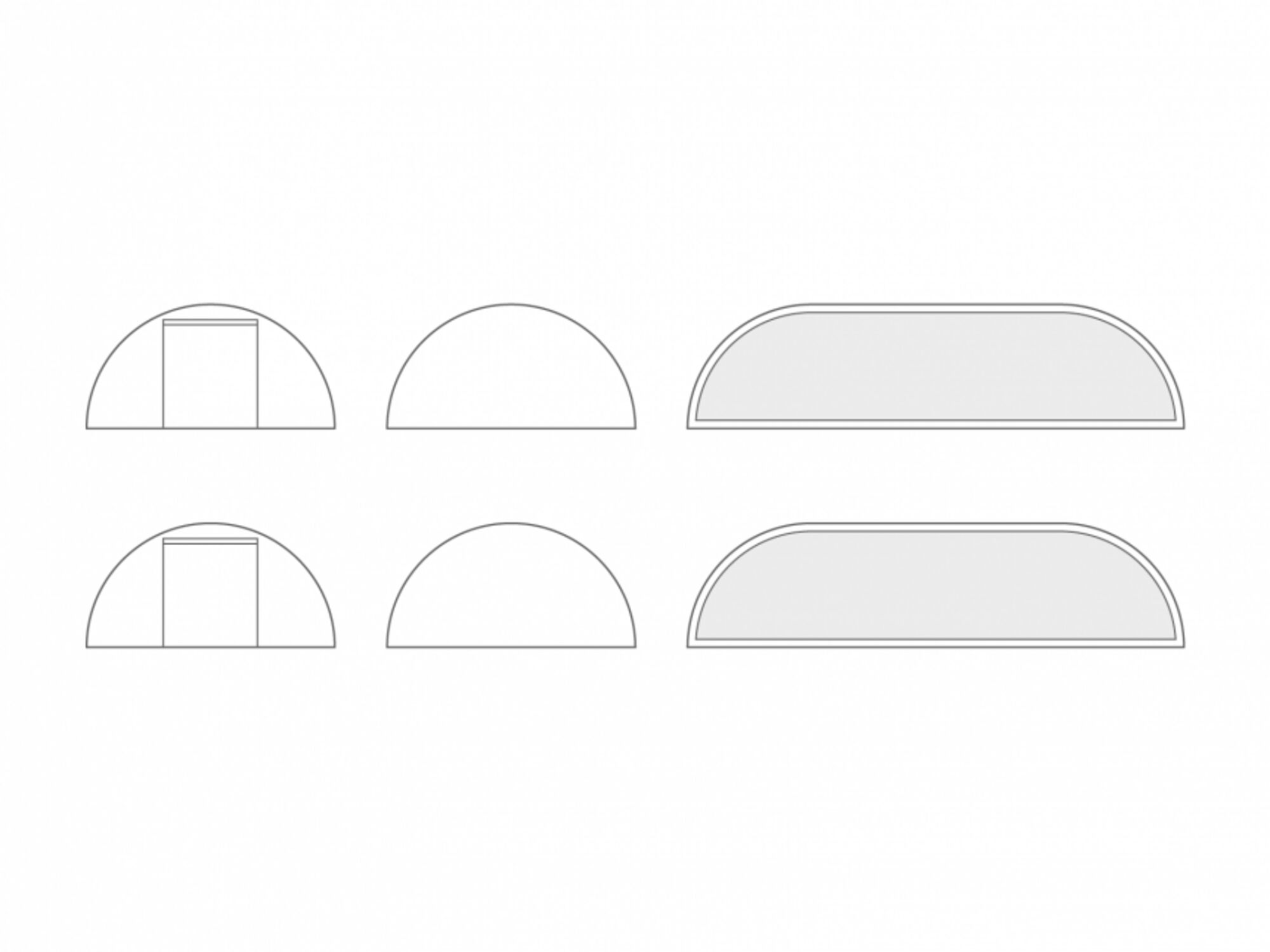 Double star tent StellarLite sidewall set - 13 x 21 m - polyester White